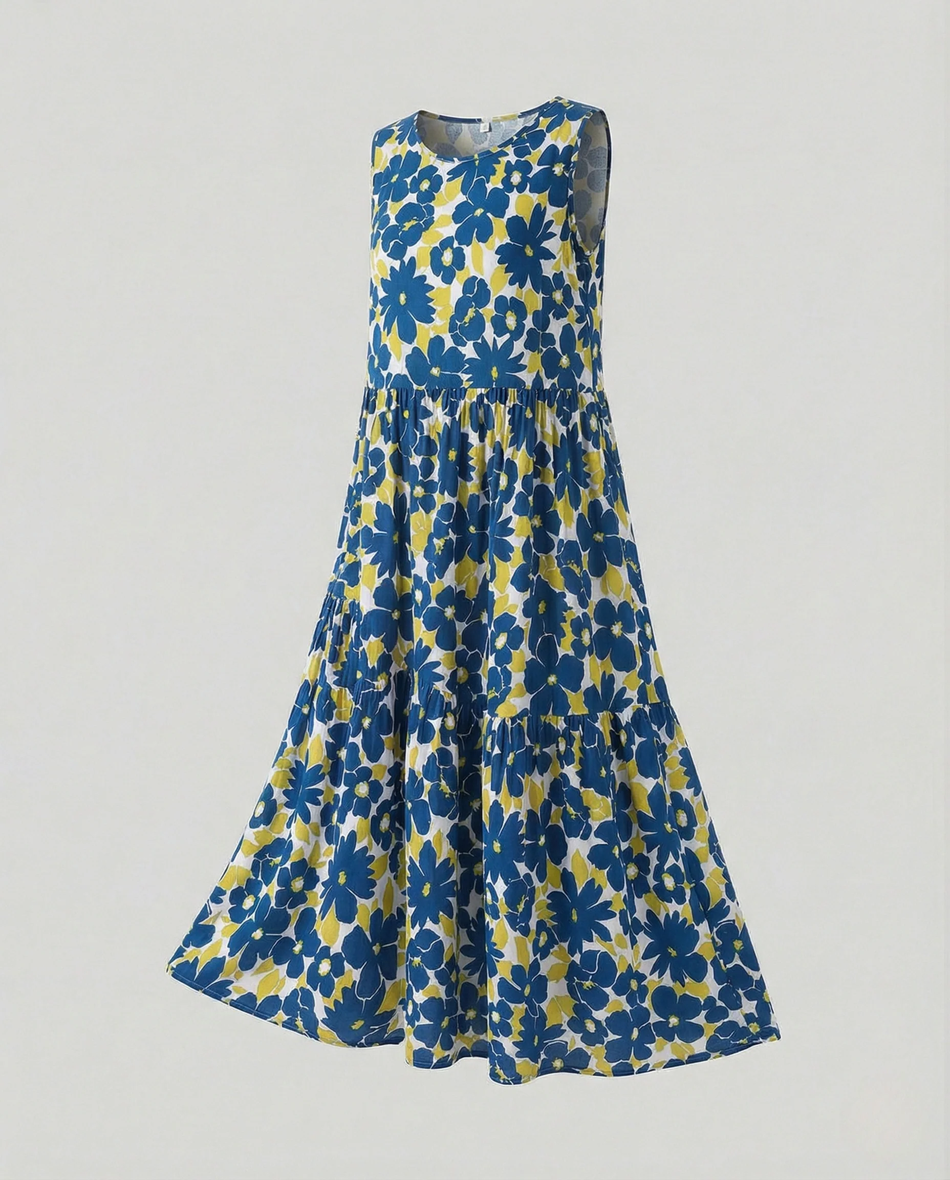 Damen Ärmelloses Stufen Maxikleid mit Viskose - Image 18