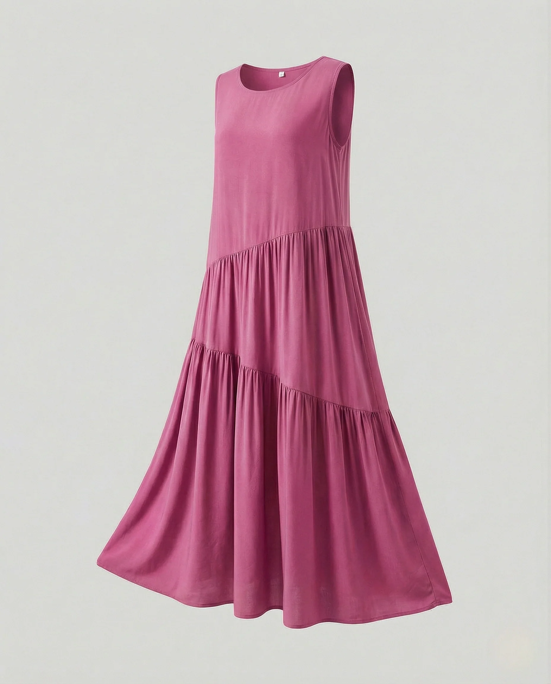 Damen Ärmelloses Stufen Maxikleid mit Viskose - Image 6