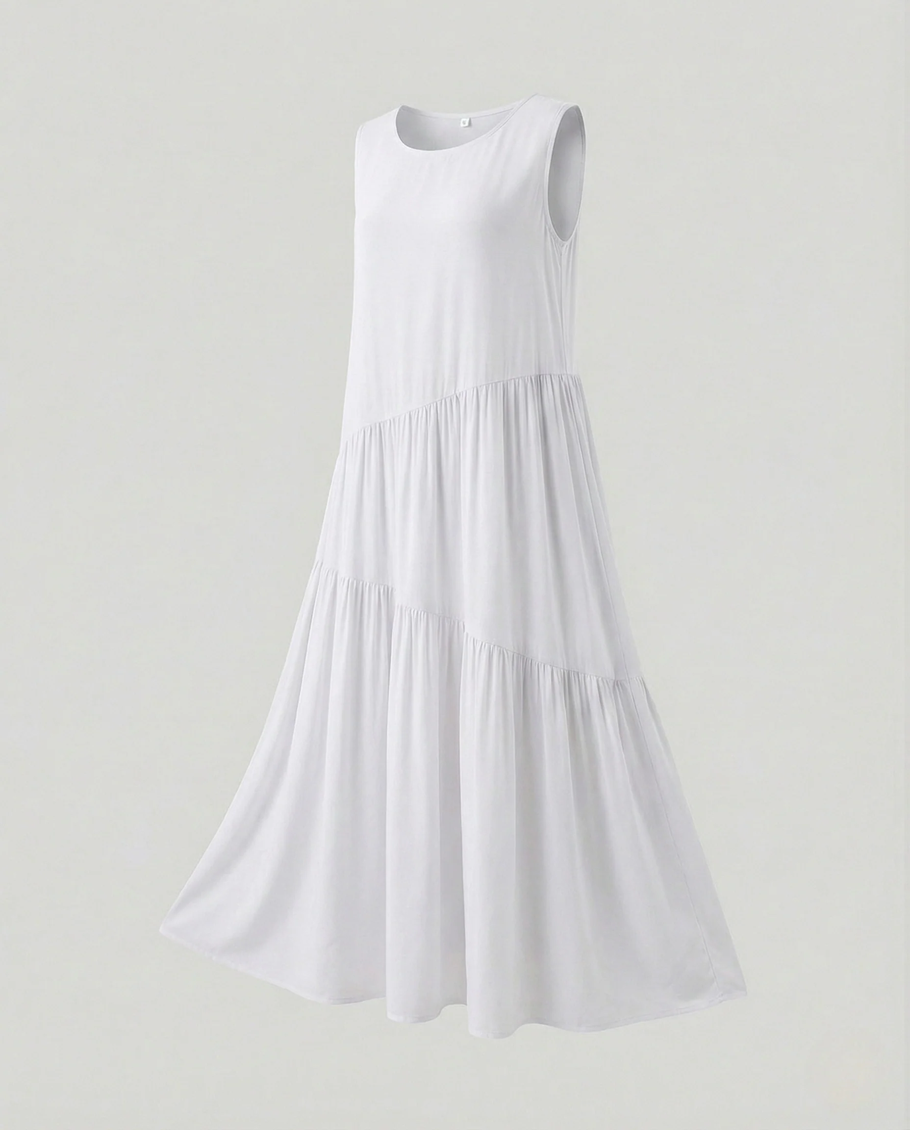 Damen Ärmelloses Stufen Maxikleid mit Viskose - Image 8