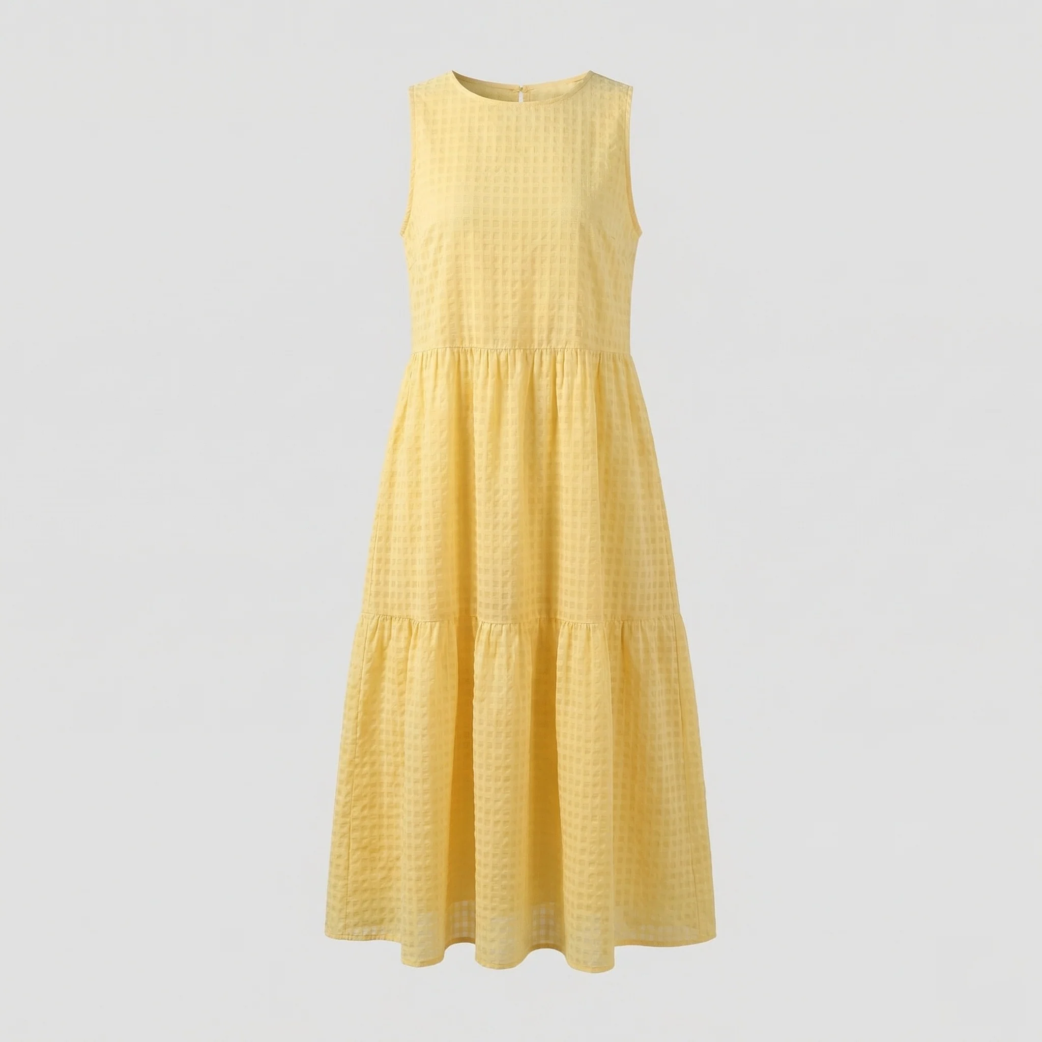 Damen Stufenmaxikleid mit Karo Struktur - Image 4