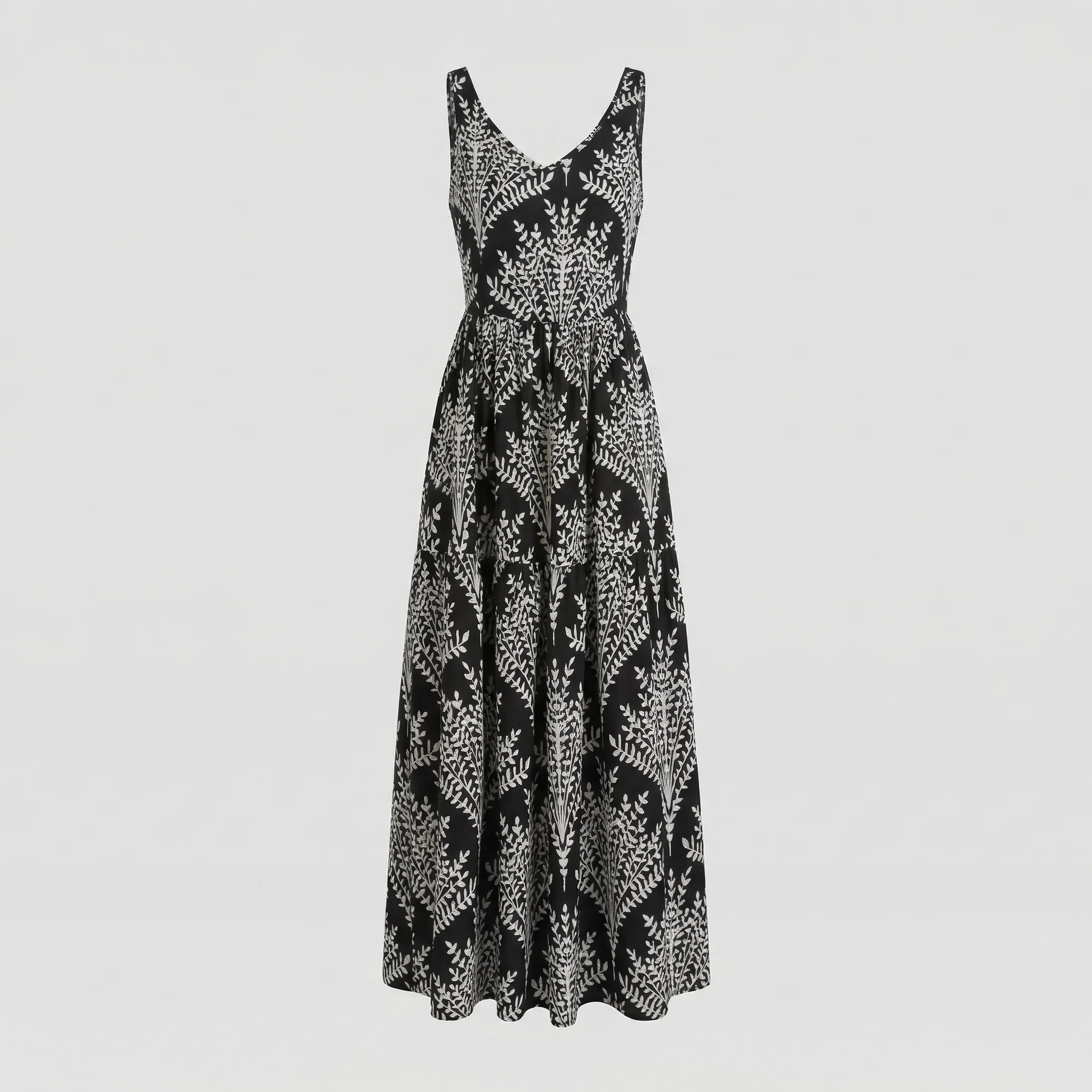 Damen Stufiges Maxikleid mit V-Ausschnitt - Image 3