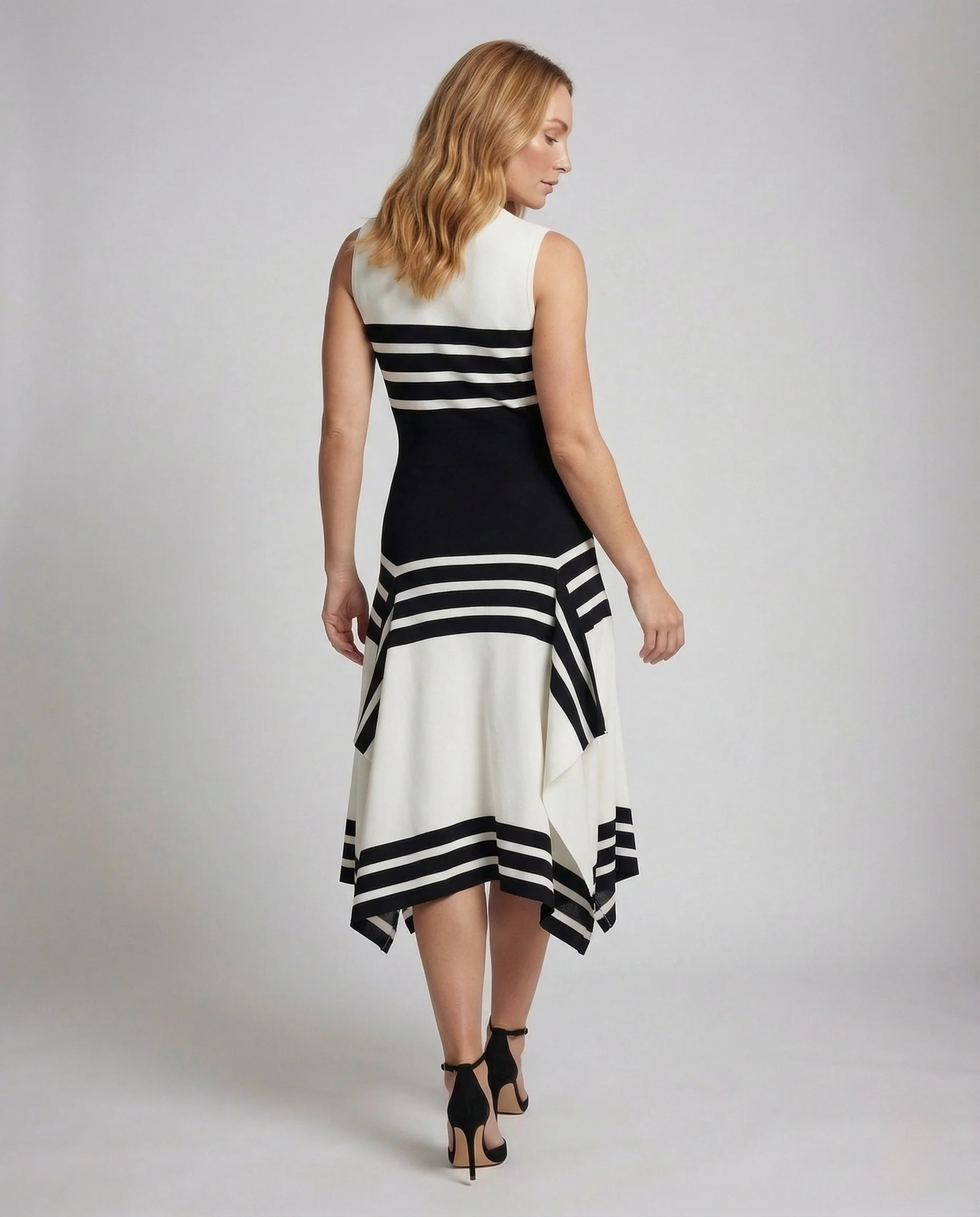 Damen Cocktailkleid Tailliert Asymmetrisch - Image 4
