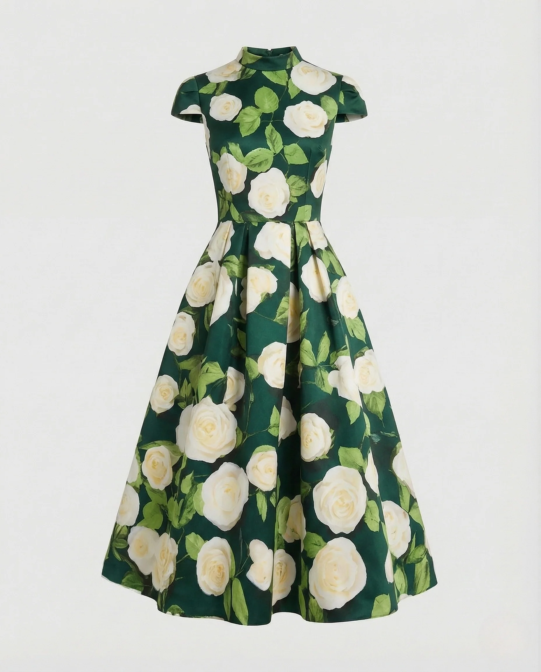 Damen Cocktailkleid Tailliert Tellerrock Rundhals Ärmellos - Image 6