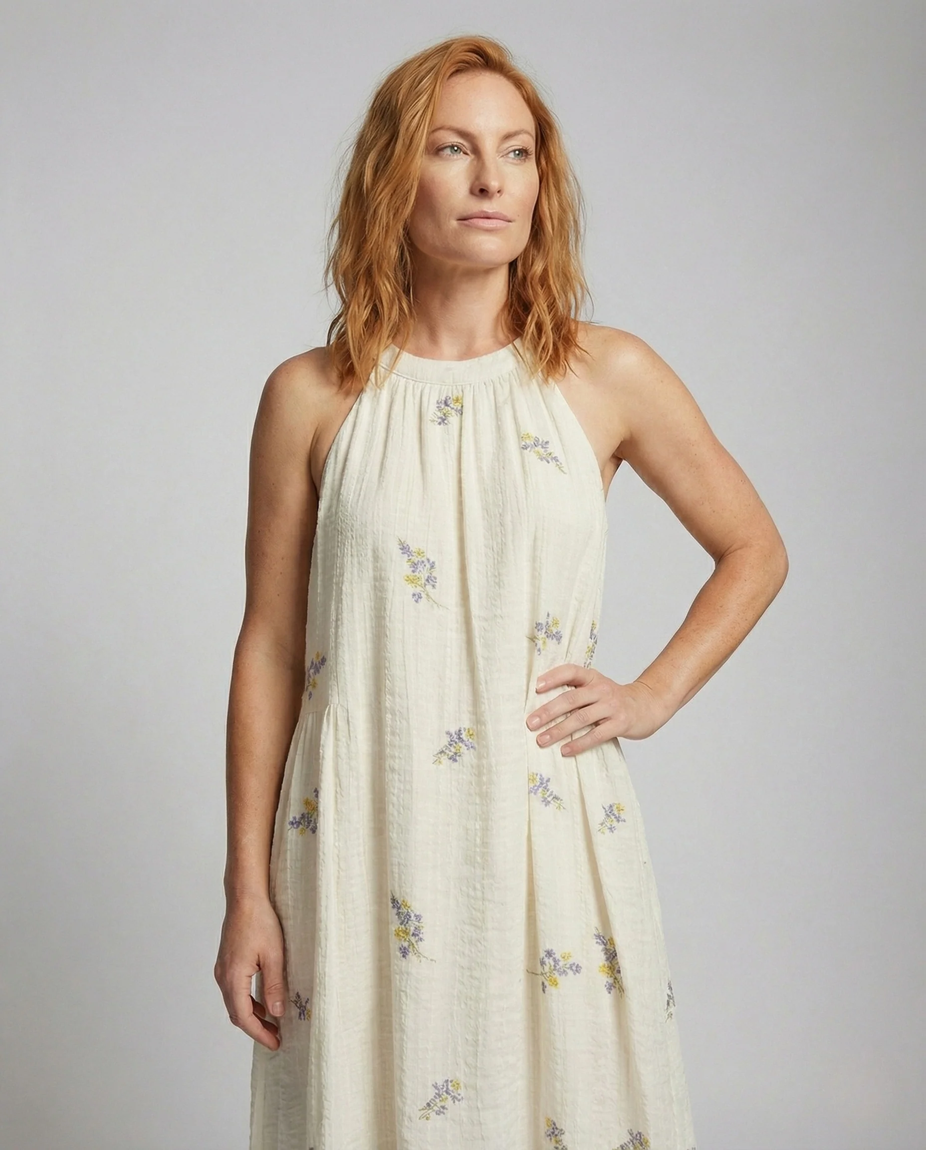 Damen Träger Maxikleid A-Linie mit Taschen - Image 2