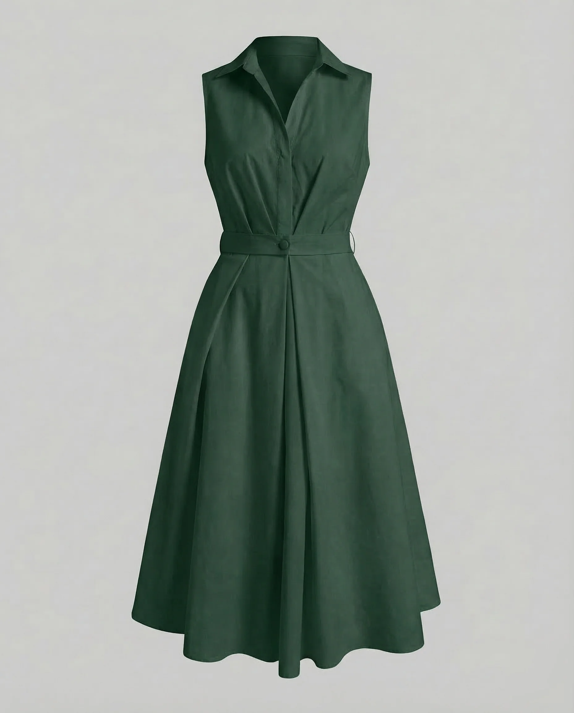 Damen Ärmelloses Tupfen-Midikleid mit Reverskragen und A-Linie - Image 16