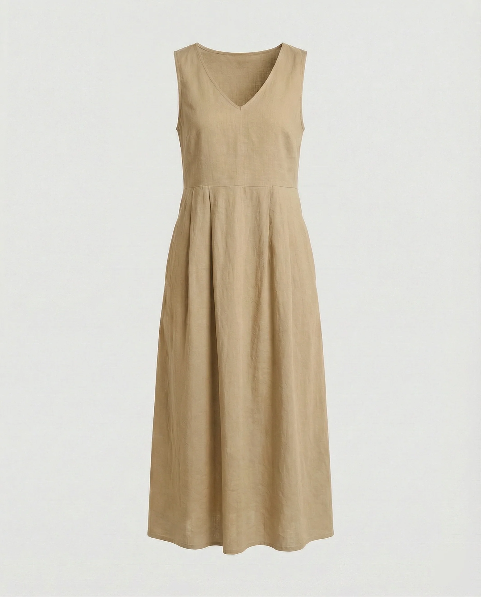 Damen Freizeitkleid Leinen mit V-Ausschnitt - Image 11