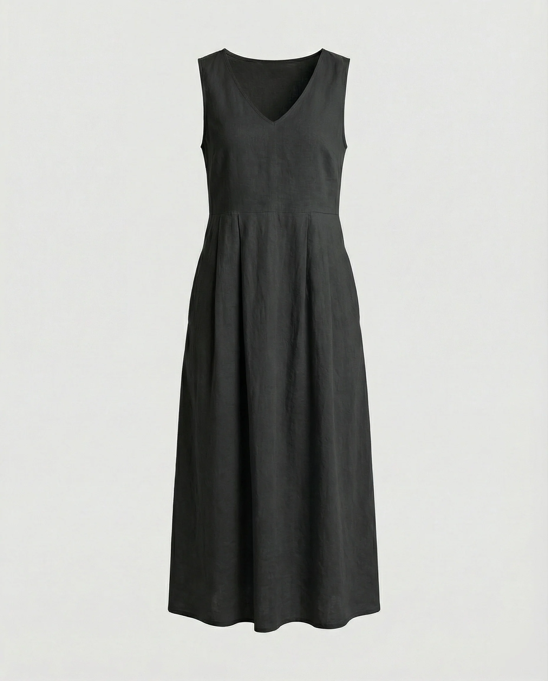 Damen Freizeitkleid Leinen mit V-Ausschnitt - Image 6