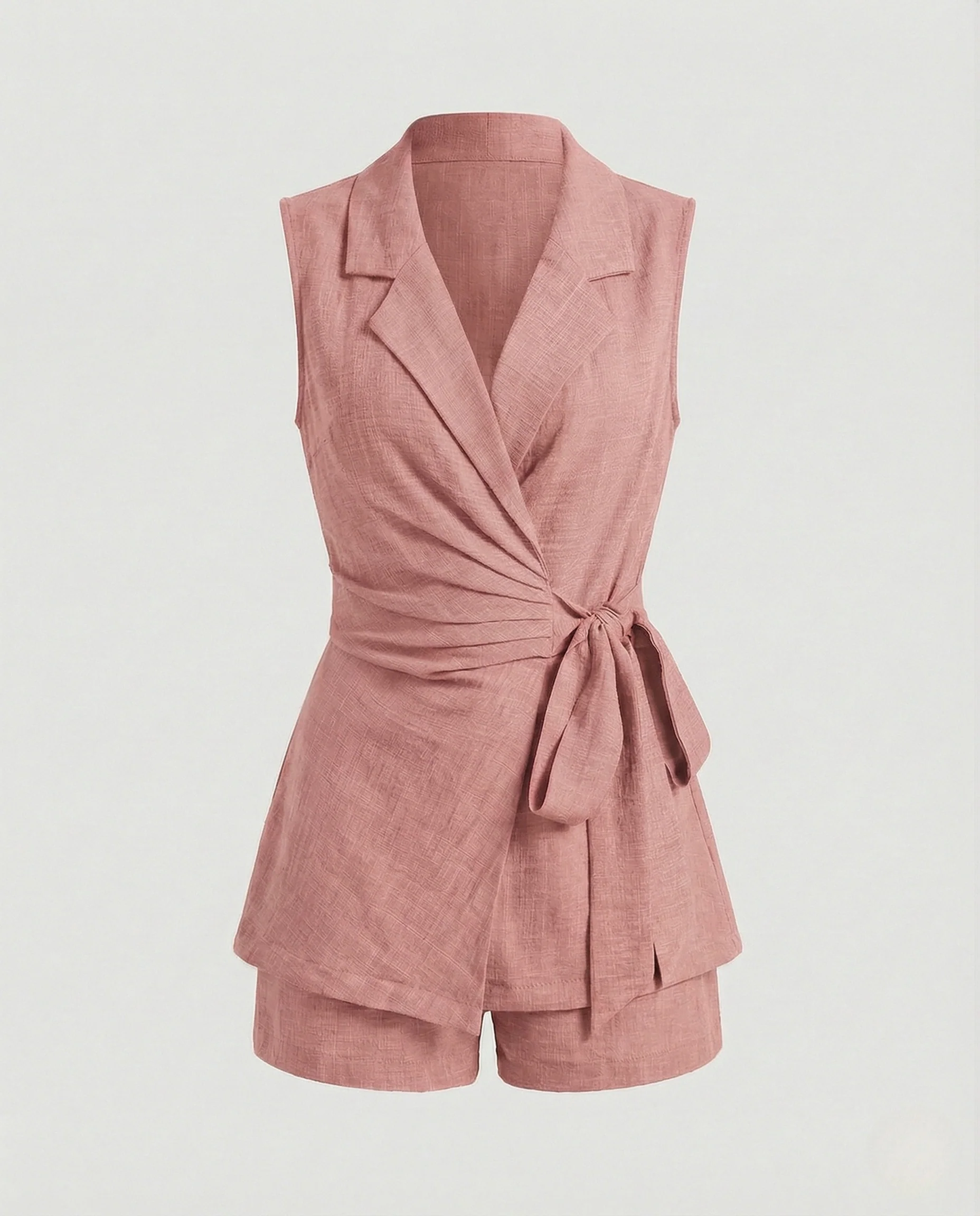 Wickelblazer Set Ärmellos Mit Shorts Damen - Image 6
