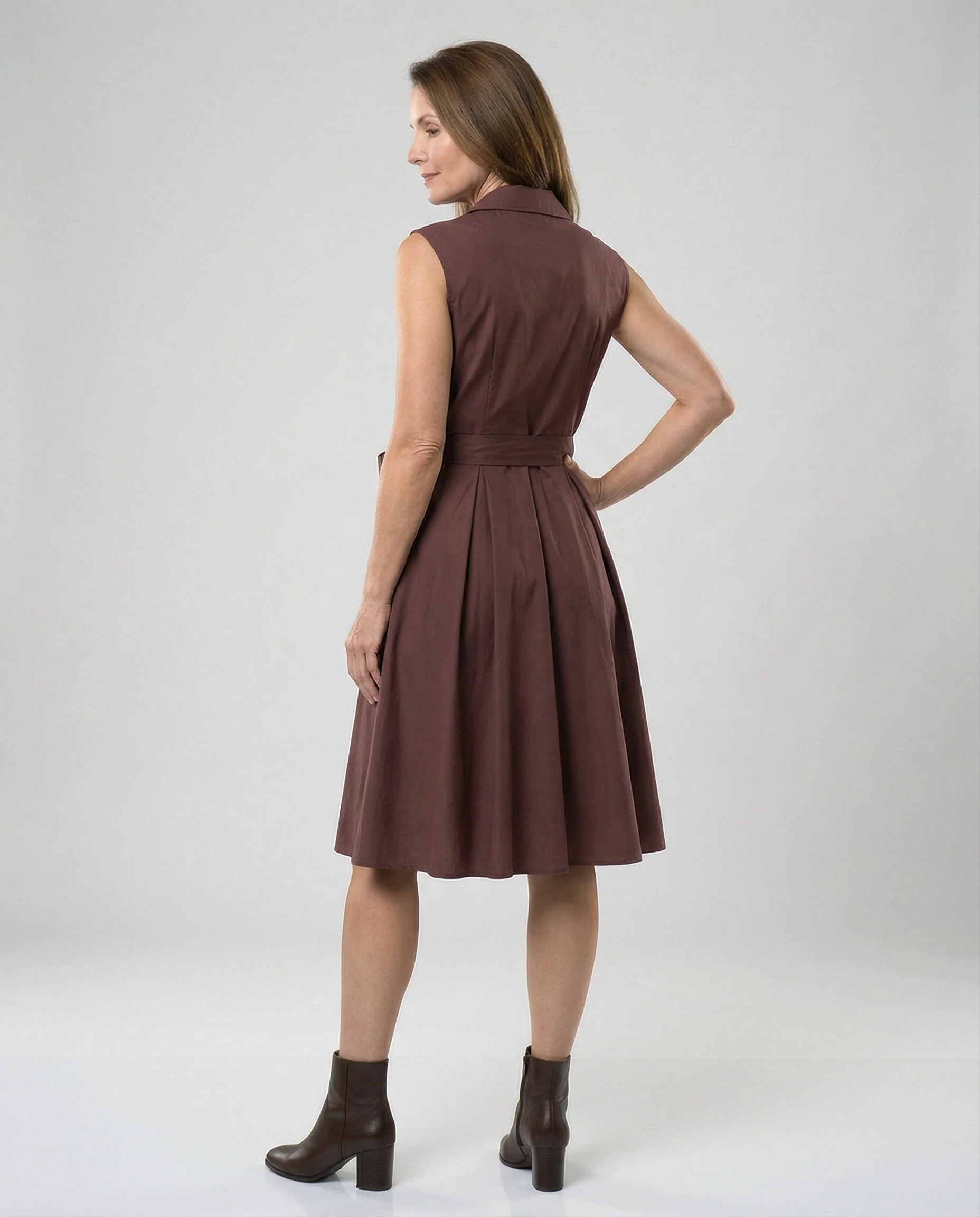 Damen Wickelkleid mit Kragen knielang - Image 2