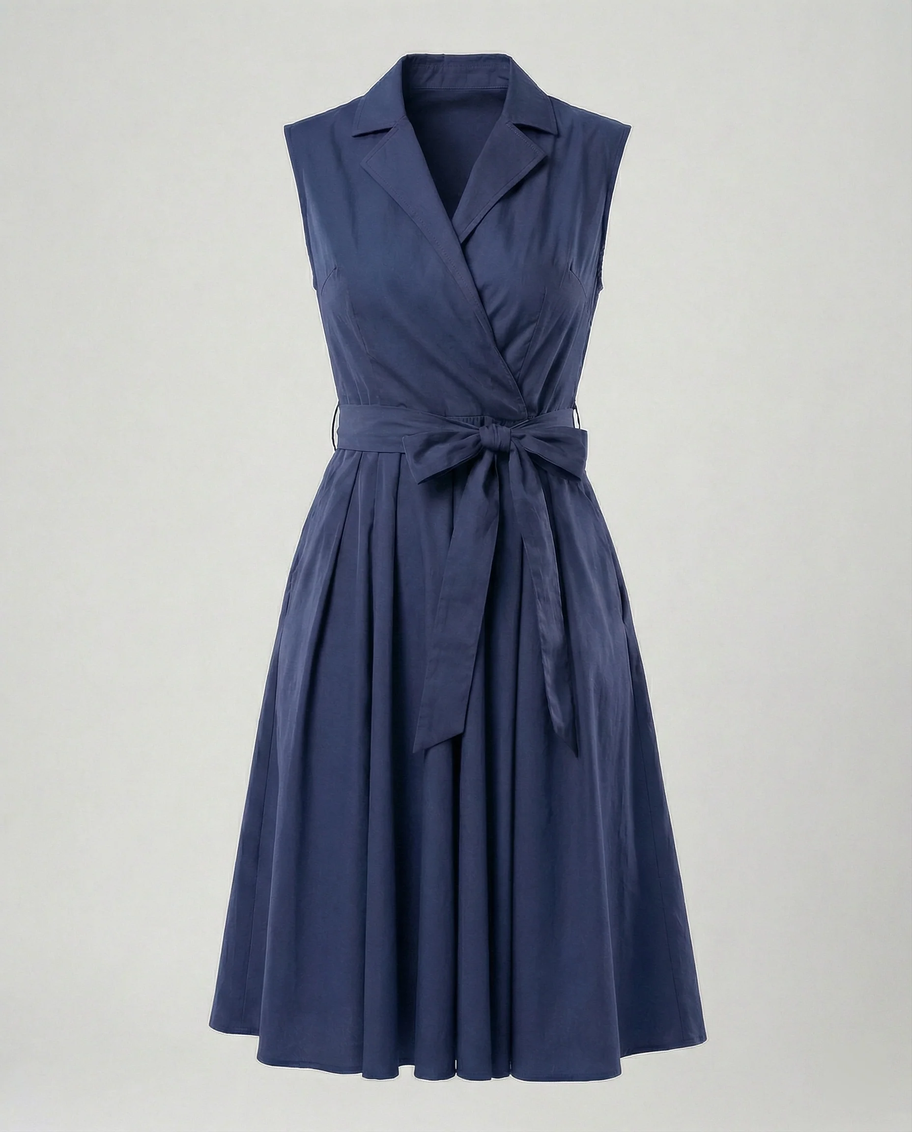 Damen Wickelkleid mit Kragen knielang - Image 5