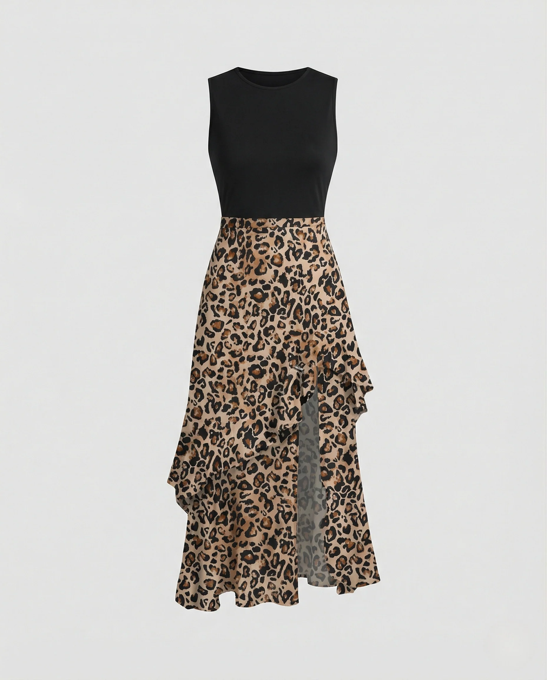 Maxikleid Damen Jersey Volant - Image 4