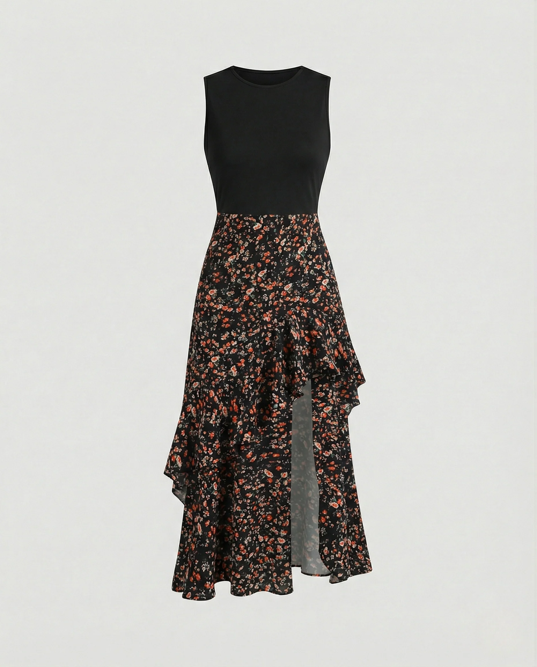 Maxikleid Damen Jersey Volant - Image 5