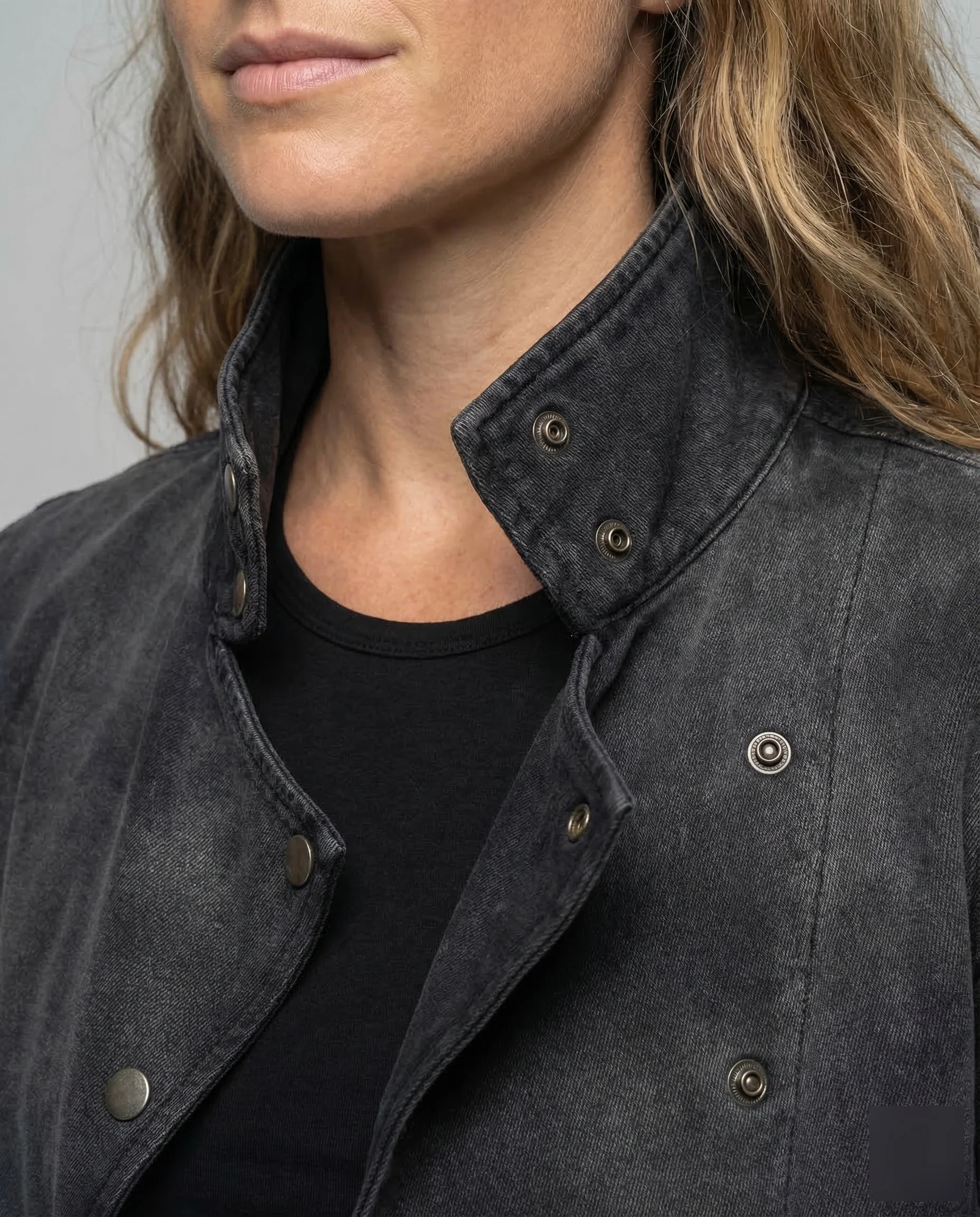 Damen Asymmetrische Kurzjacke Stehkragen - Image 3
