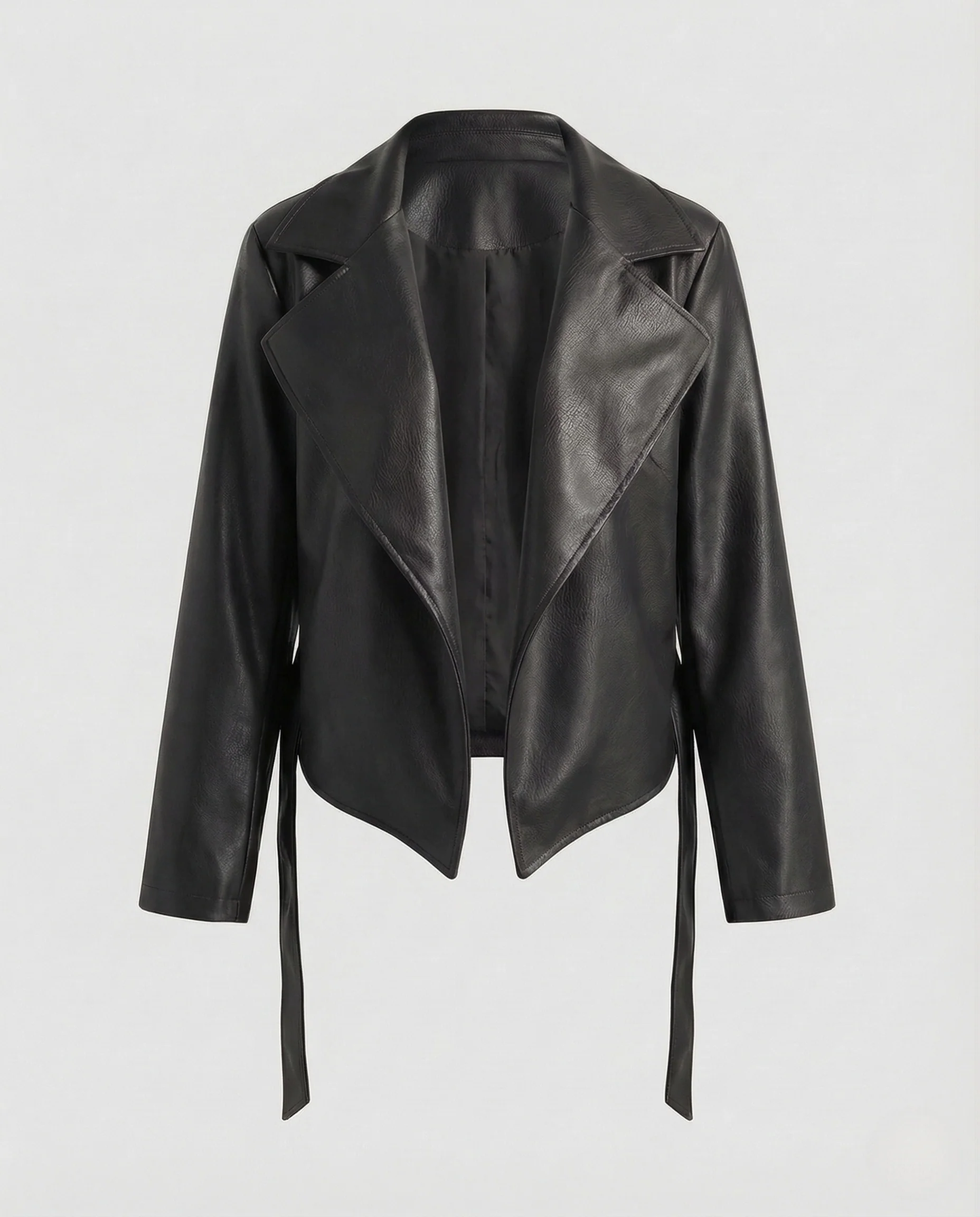 Damen Kunstlederjacke Asymmetrisch Gürtel - Image 7
