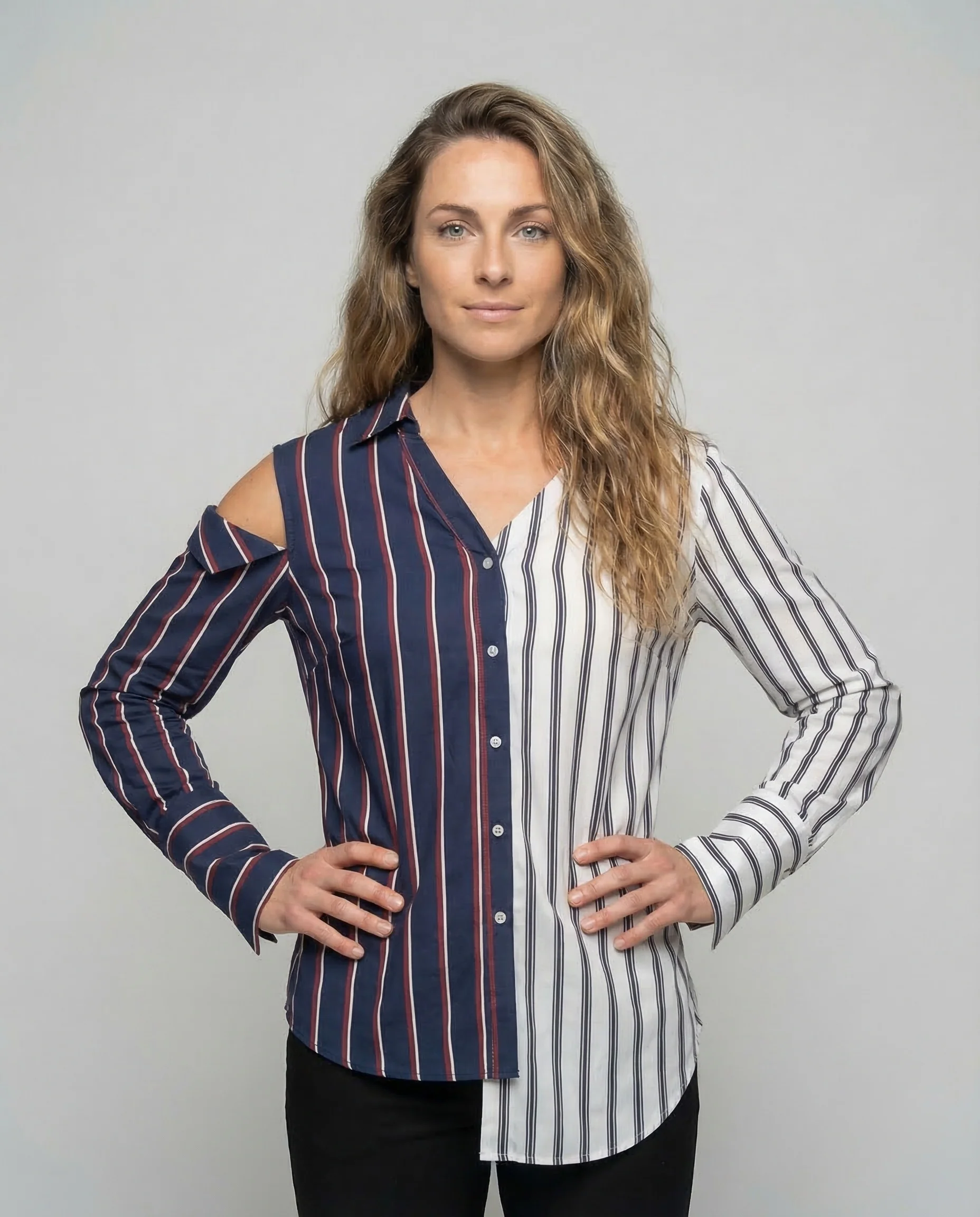 Damen Asymmetrische Weite Hemdbluse - Image 2