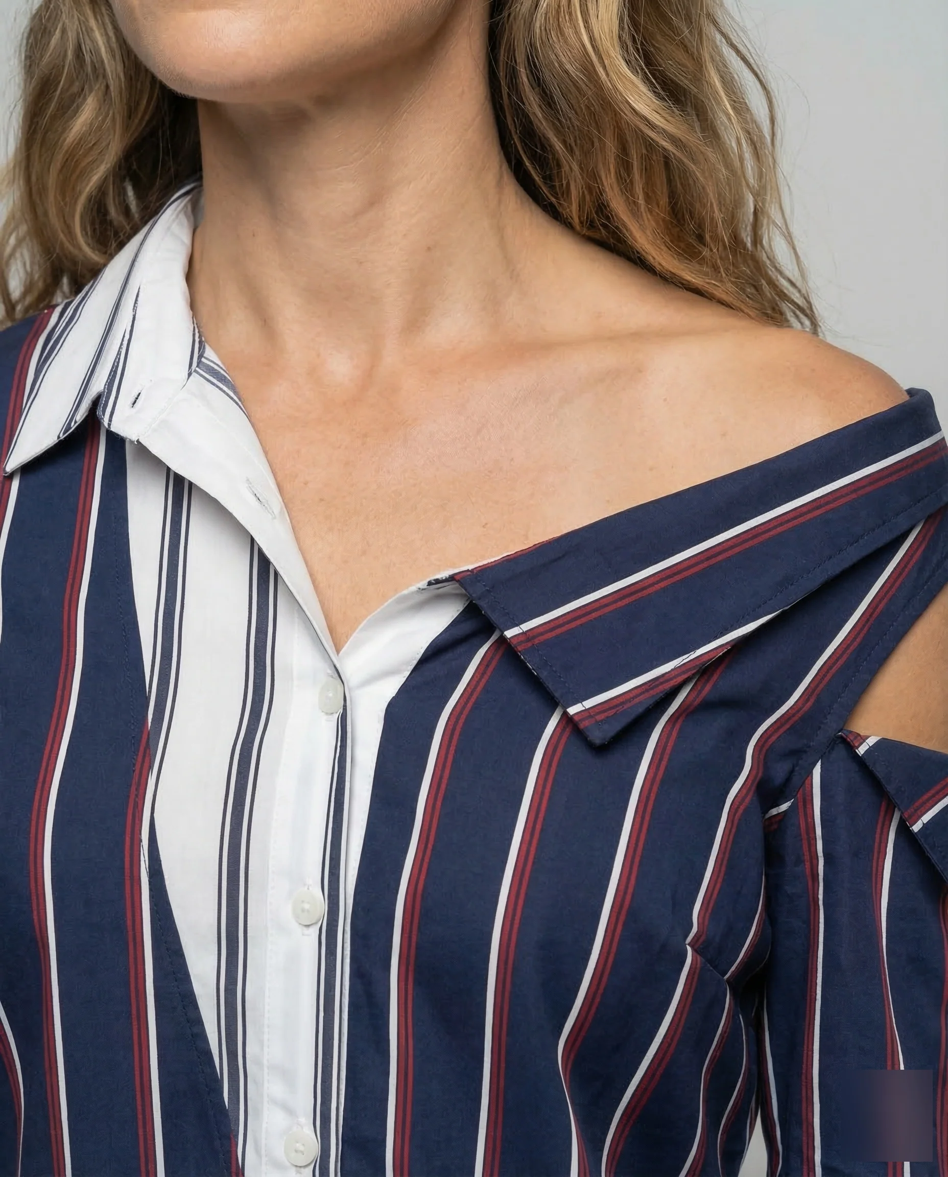 Damen Asymmetrische Weite Hemdbluse - Image 3