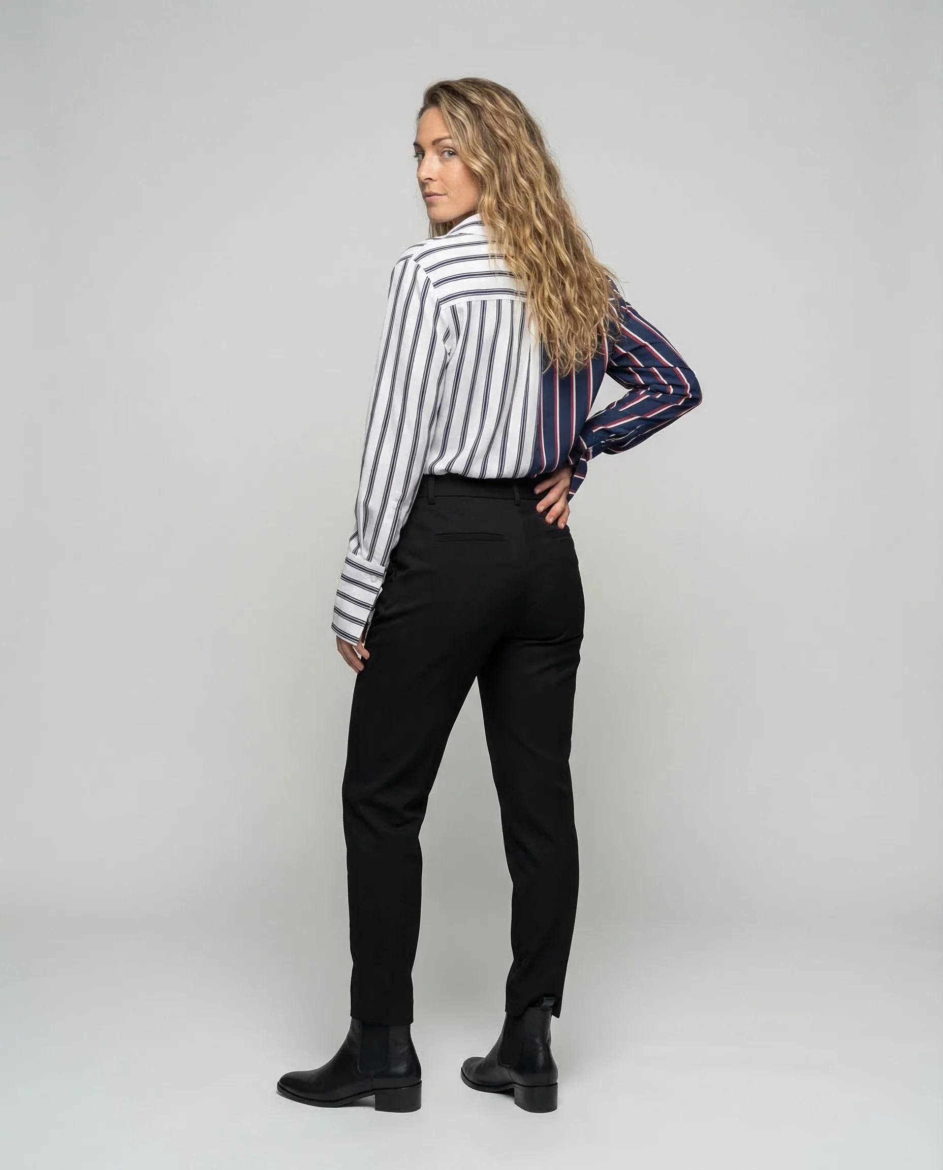 Damen Asymmetrische Weite Hemdbluse - Image 4