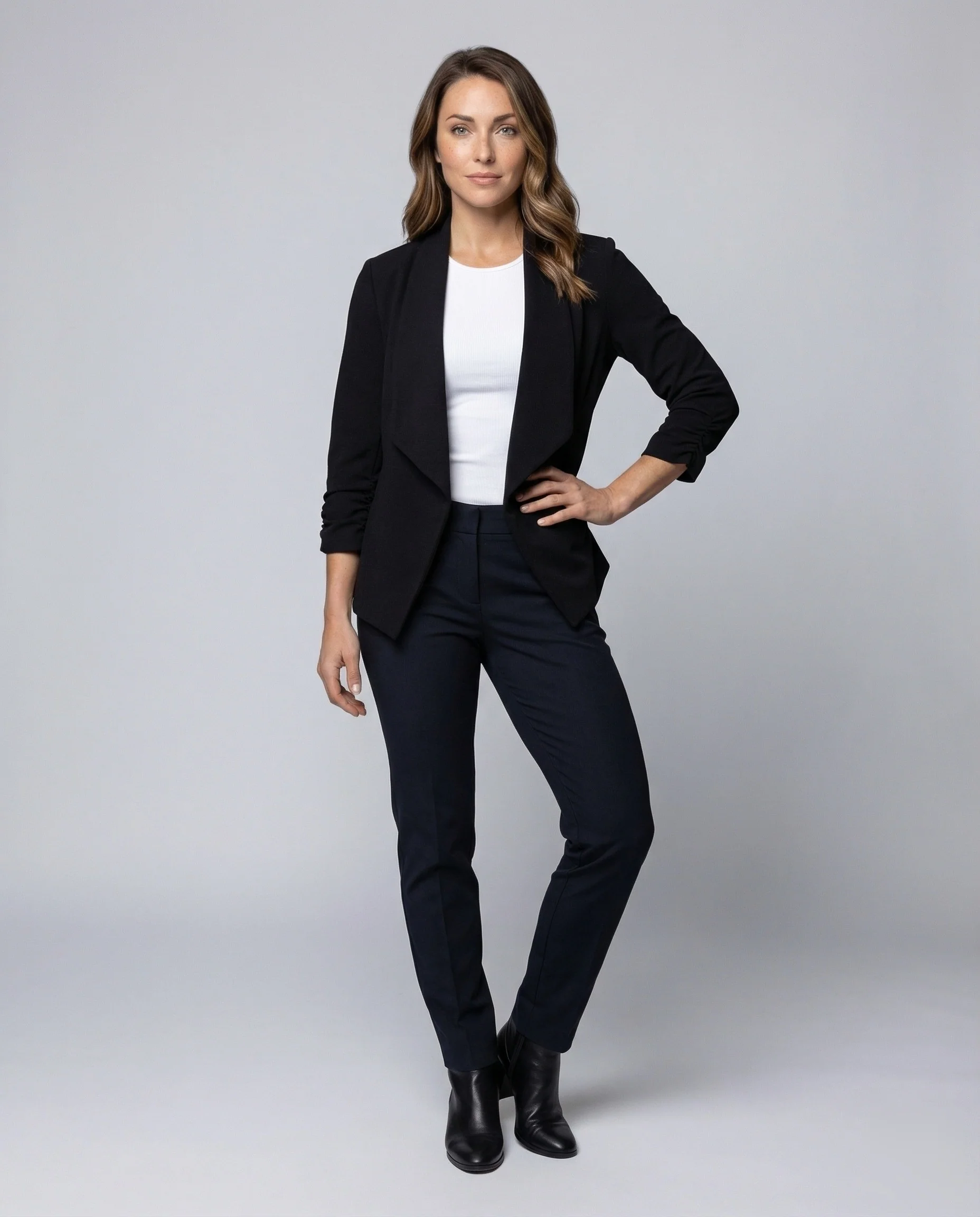 Damen Blazer Wasserfall Offen