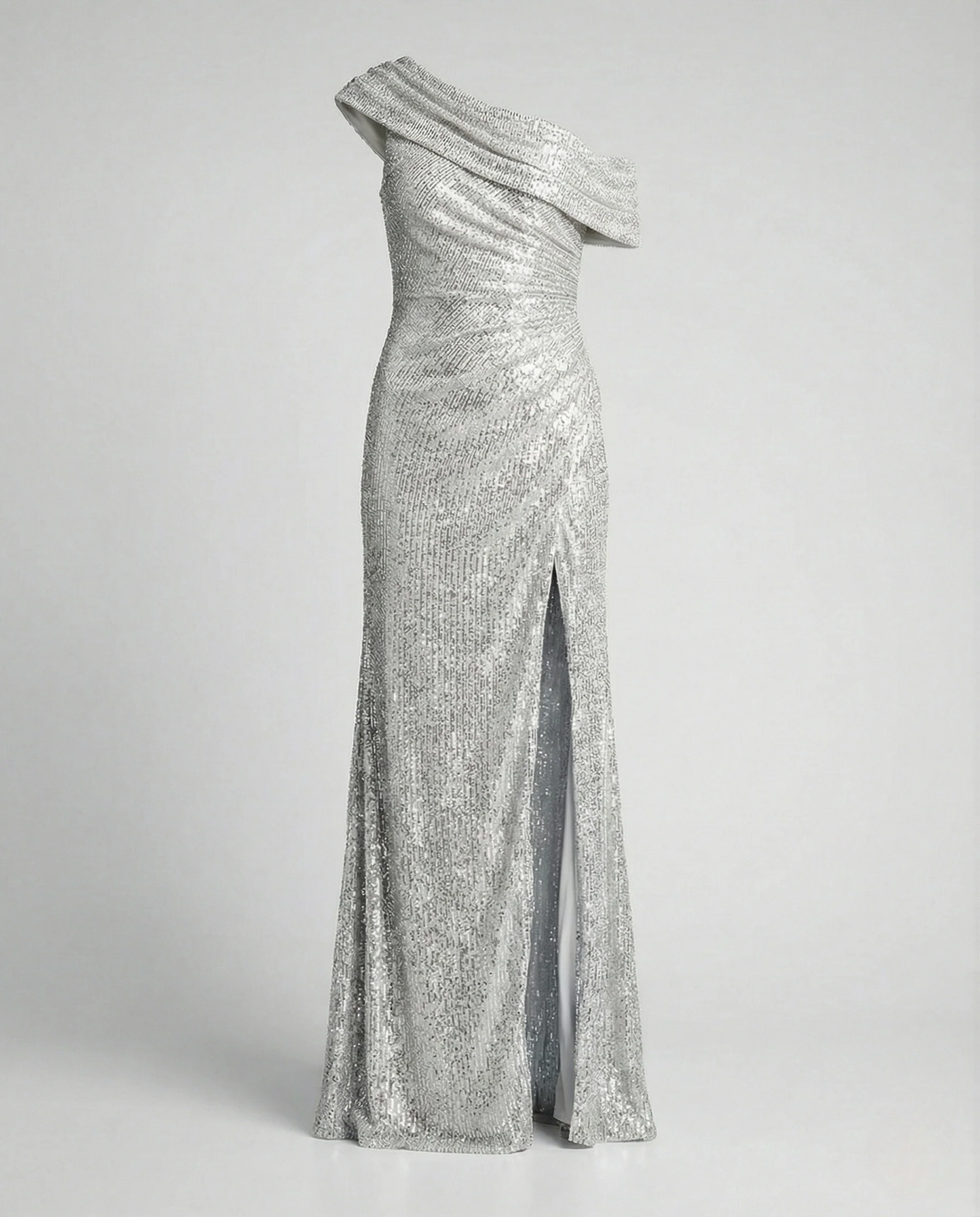 Asymmetrisches Abendkleid Mit Schlitz Damen - Image 7