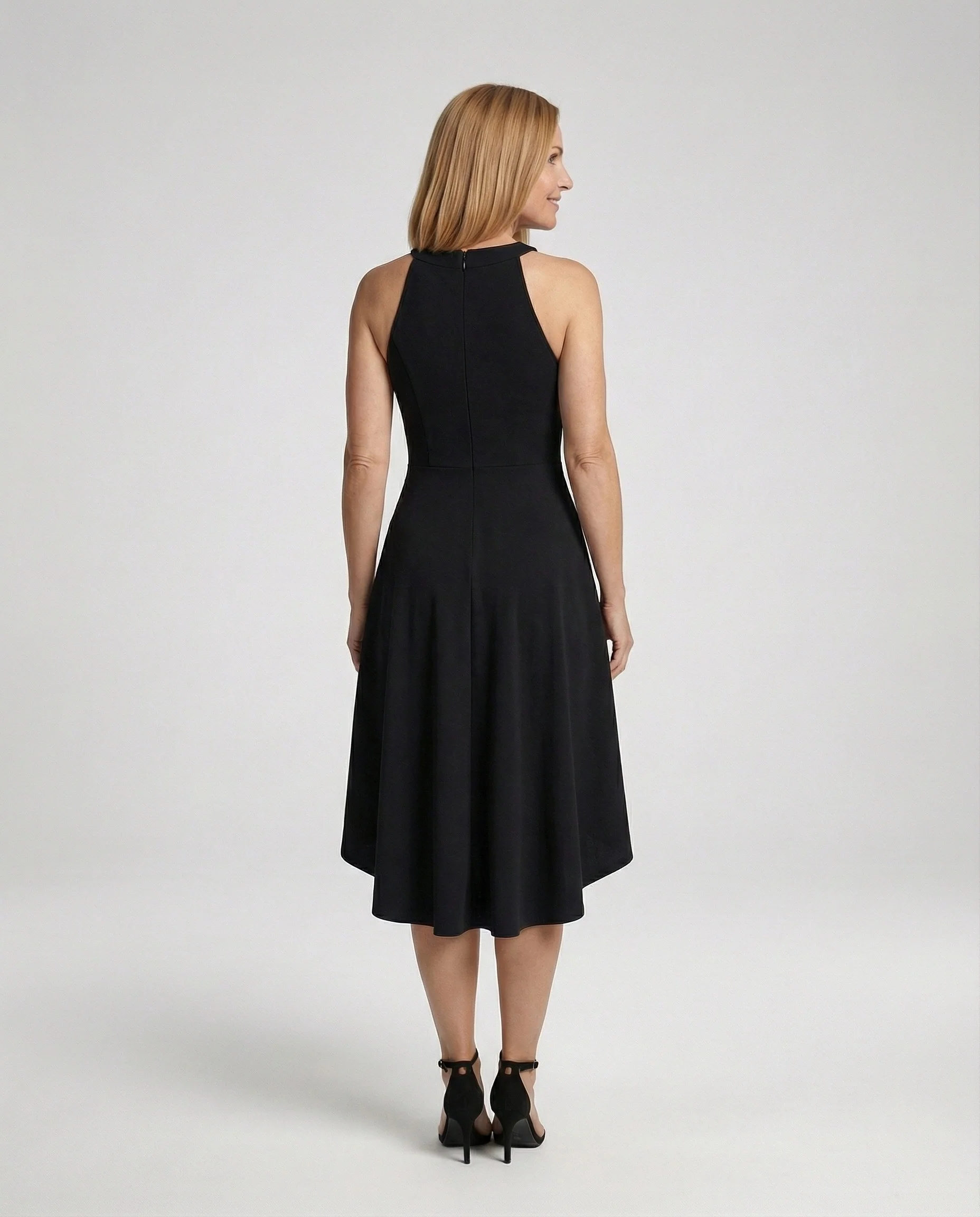 Abendkleid lang asymmetrisch mit Halter - Image 4