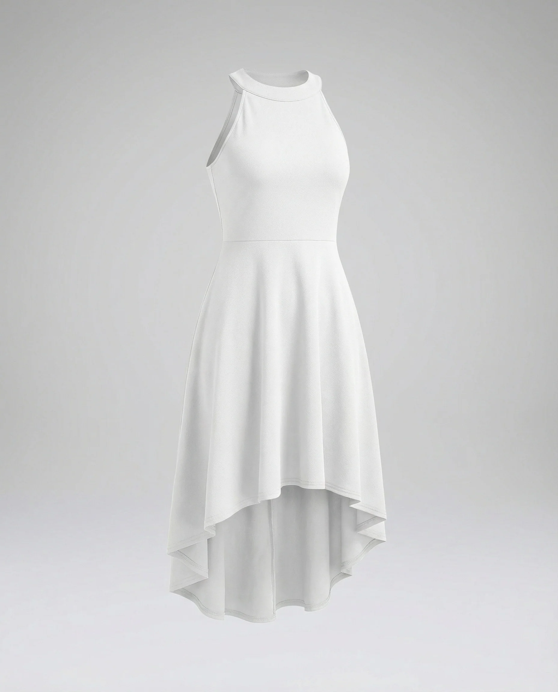 Abendkleid lang asymmetrisch mit Halter - Image 6