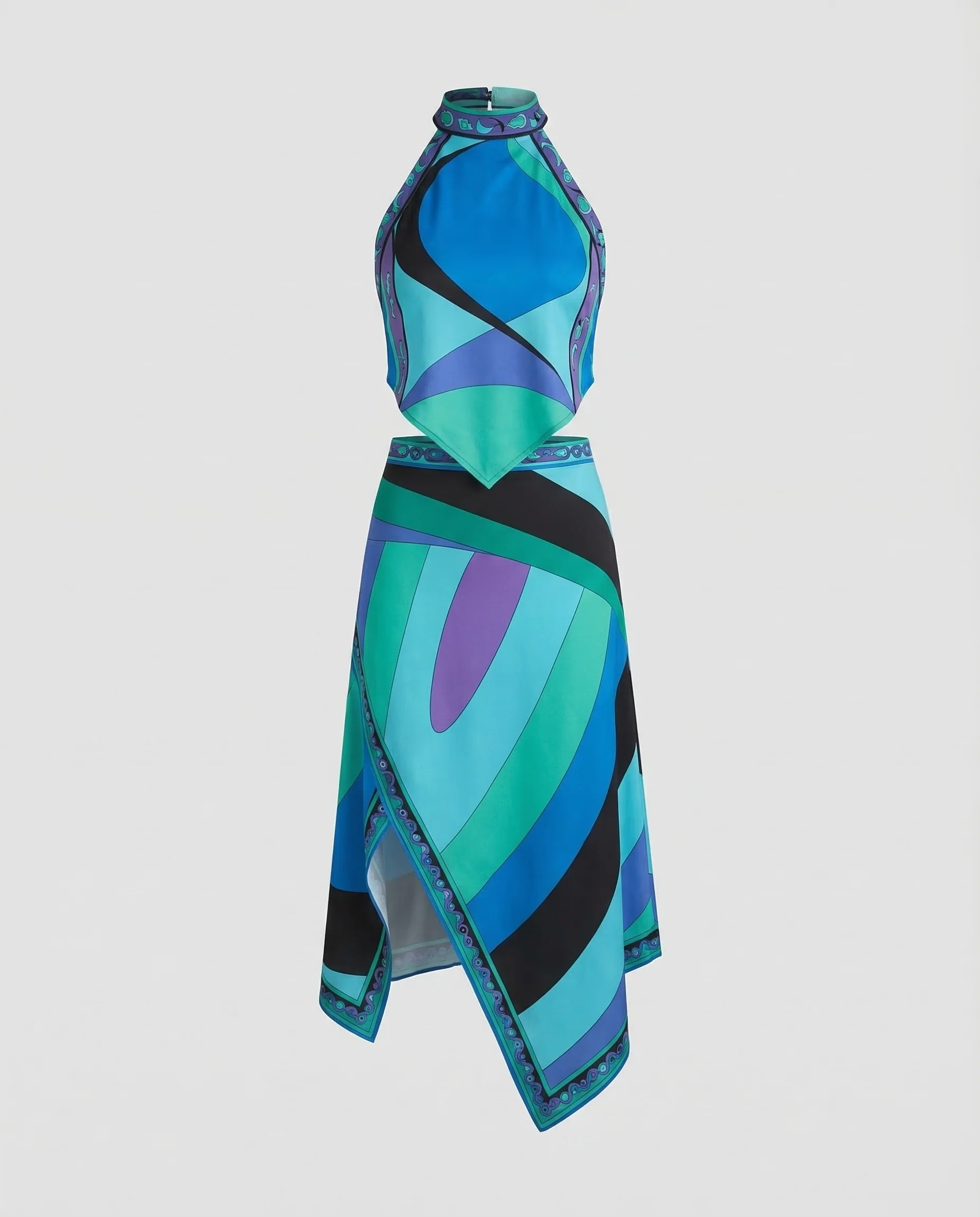 Damen Chiffon Wickelkleid Asymmetrisch - Image 5