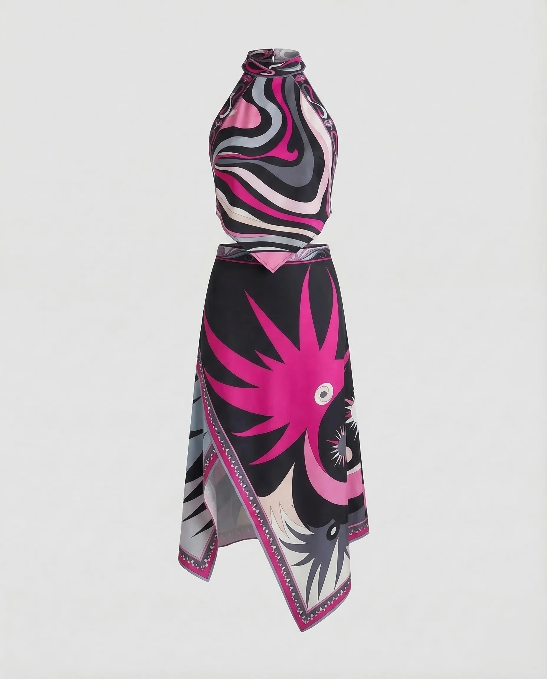 Damen Chiffon Wickelkleid Asymmetrisch - Image 6