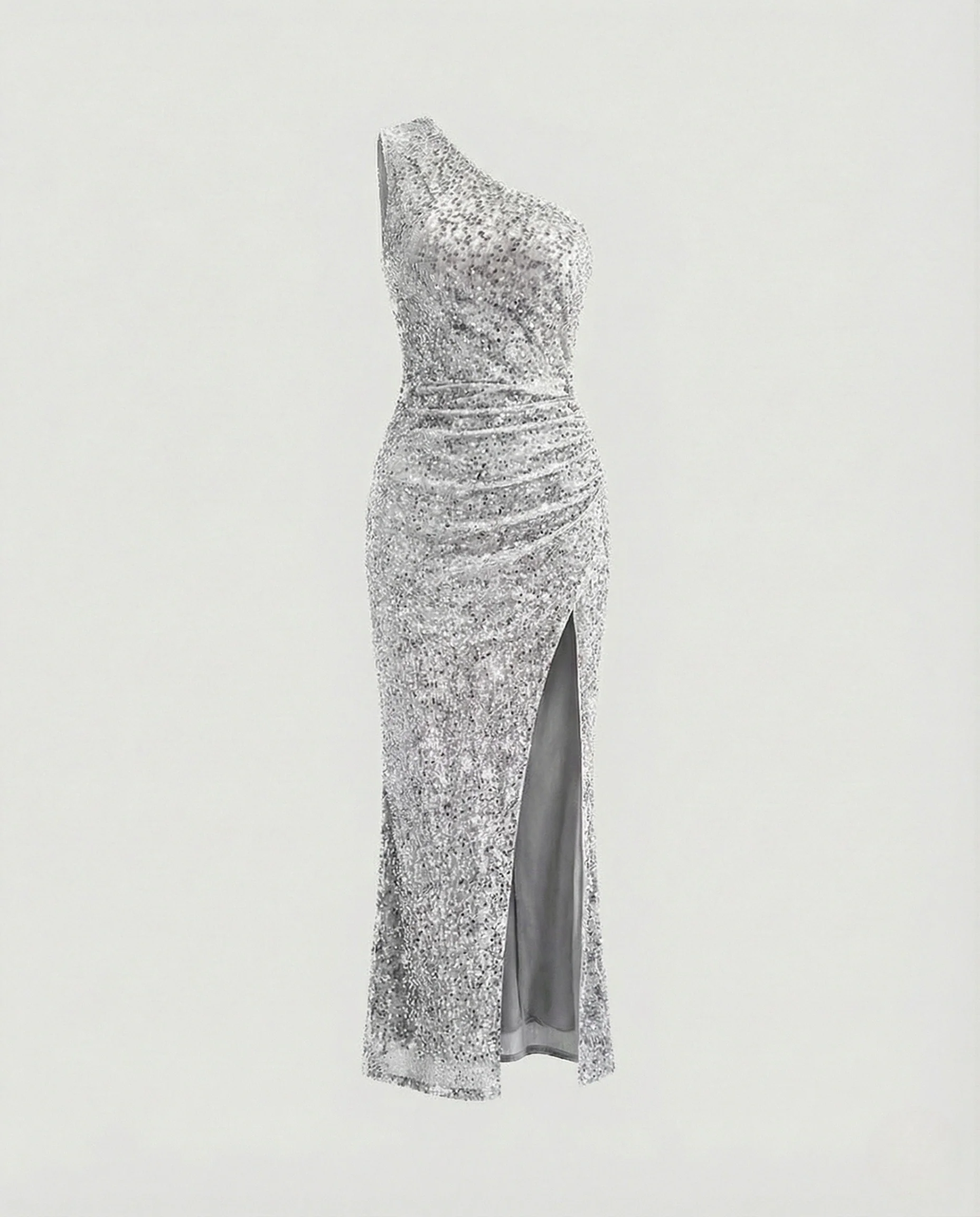 Ein Schulter Maxikleid Pailletten Damen - Image 15