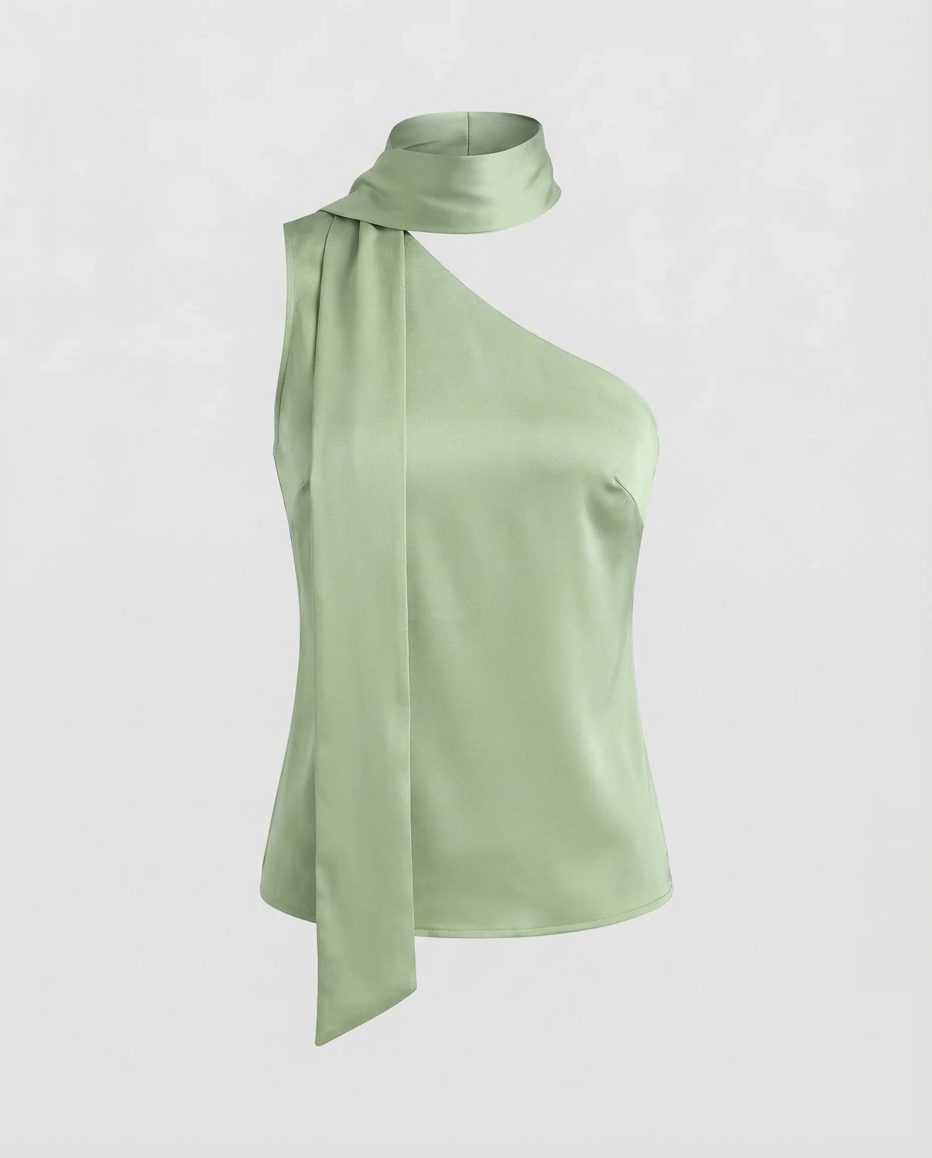 Damen One Shoulder Satin Top - Image 5