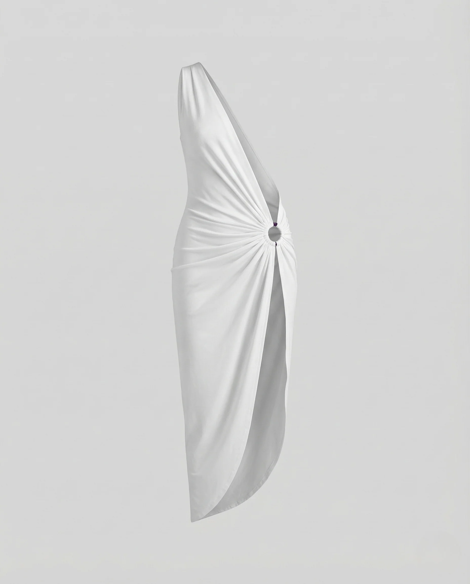Damen One Shoulder Strandkleid Schlitz - Image 5