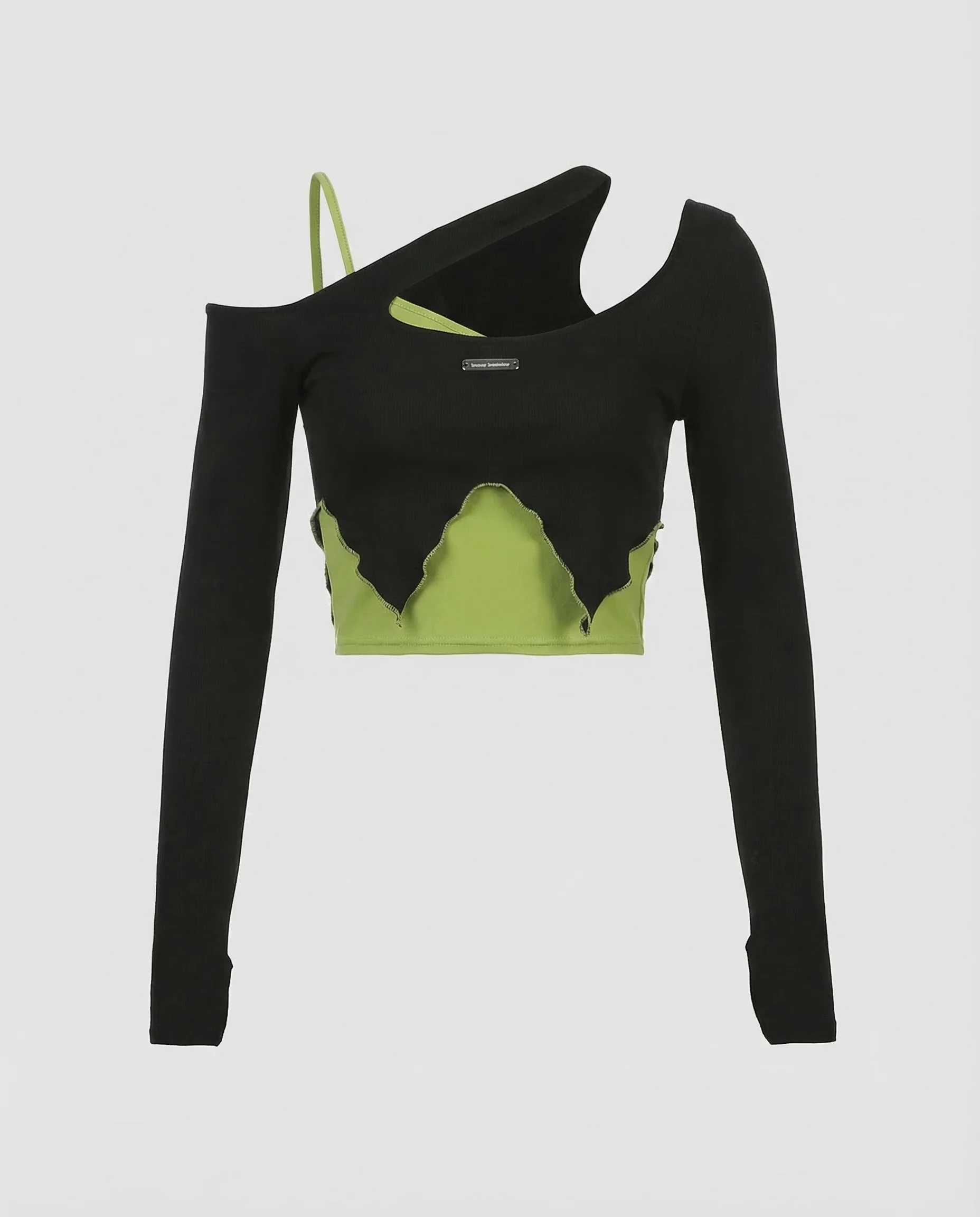 Damen Crop Top Asymmetrisch - Image 5