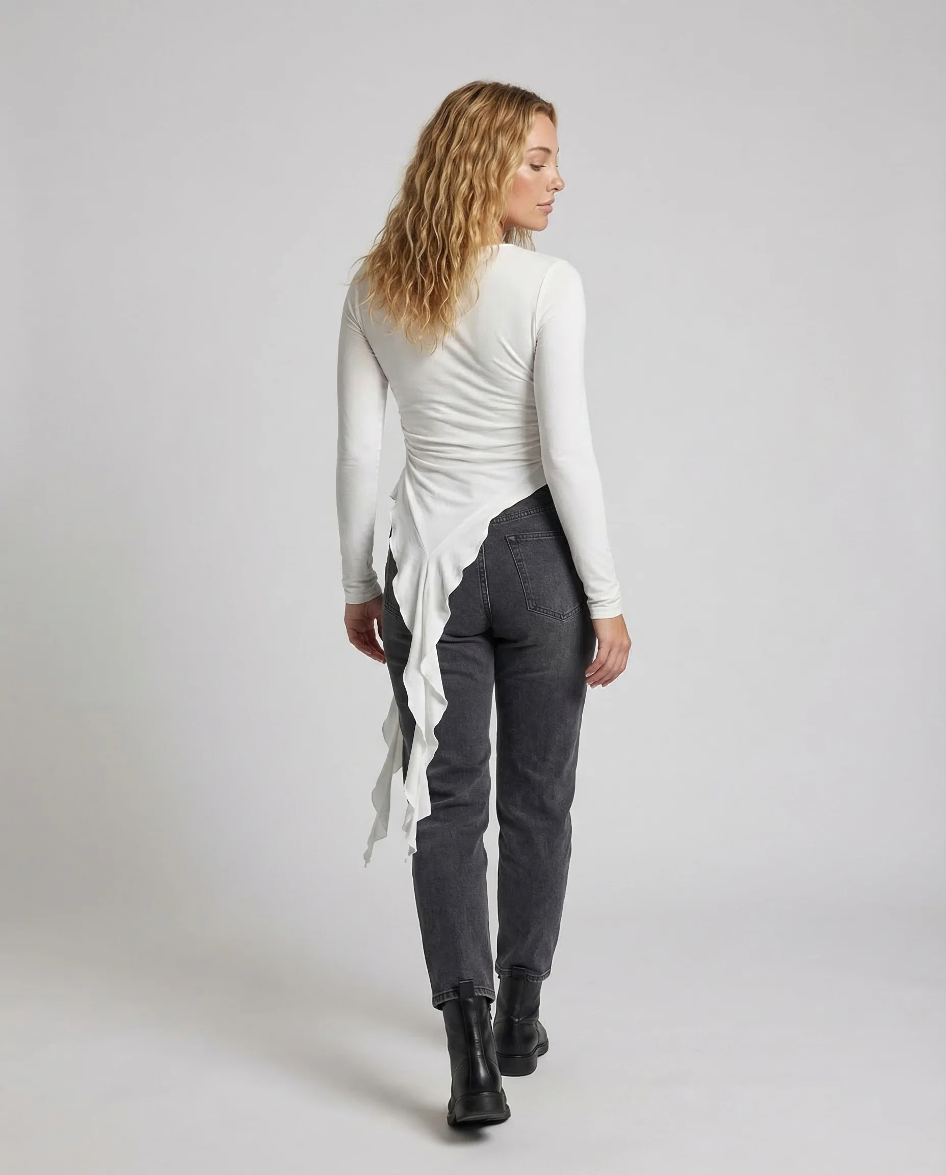 Damen Langarmshirt Asymmetrisch - Image 4