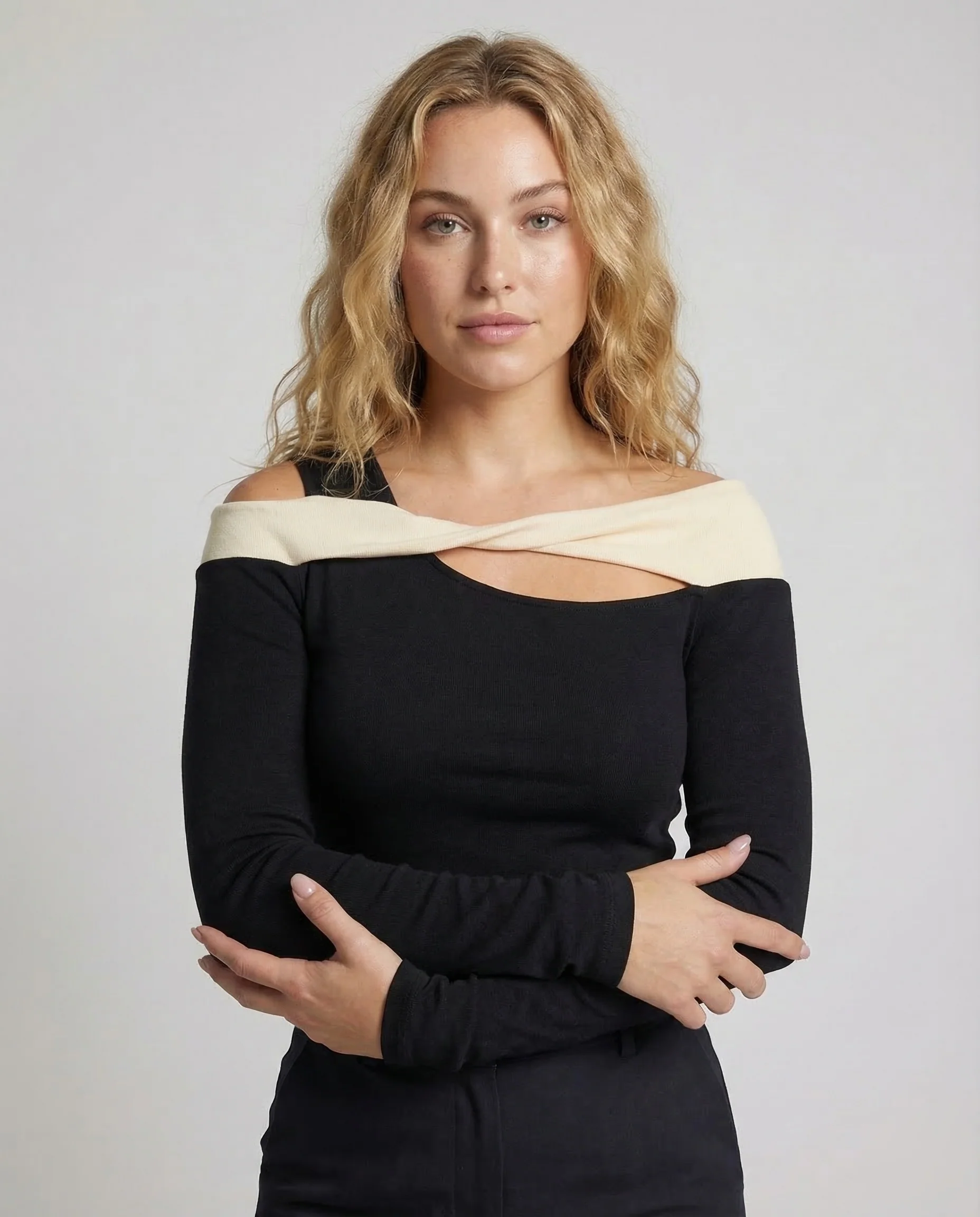 Damen Crop Shirt Asymmetrisch - Image 2