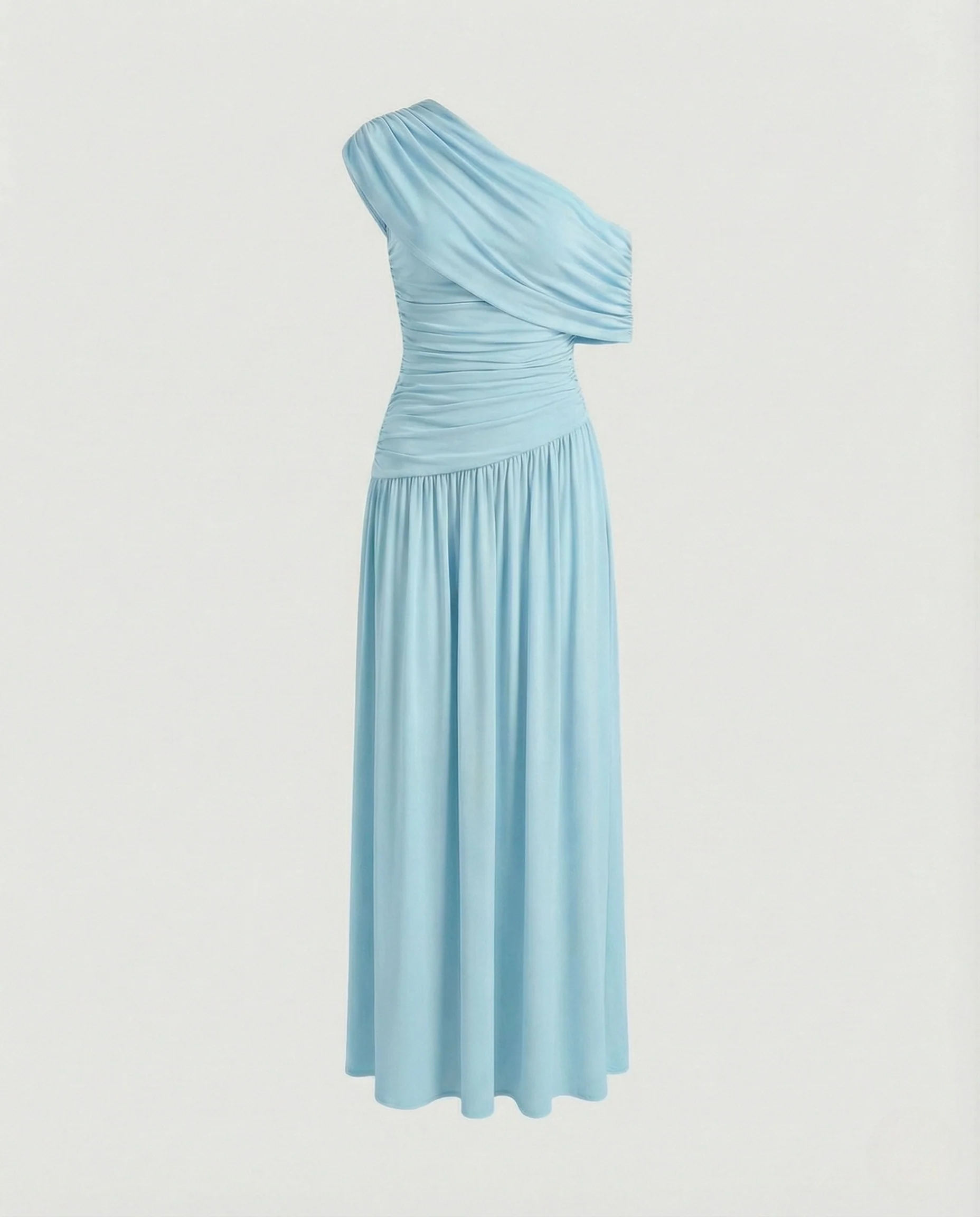 Schulterfreies Maxikleid Asymmetrisch Damen - Image 5