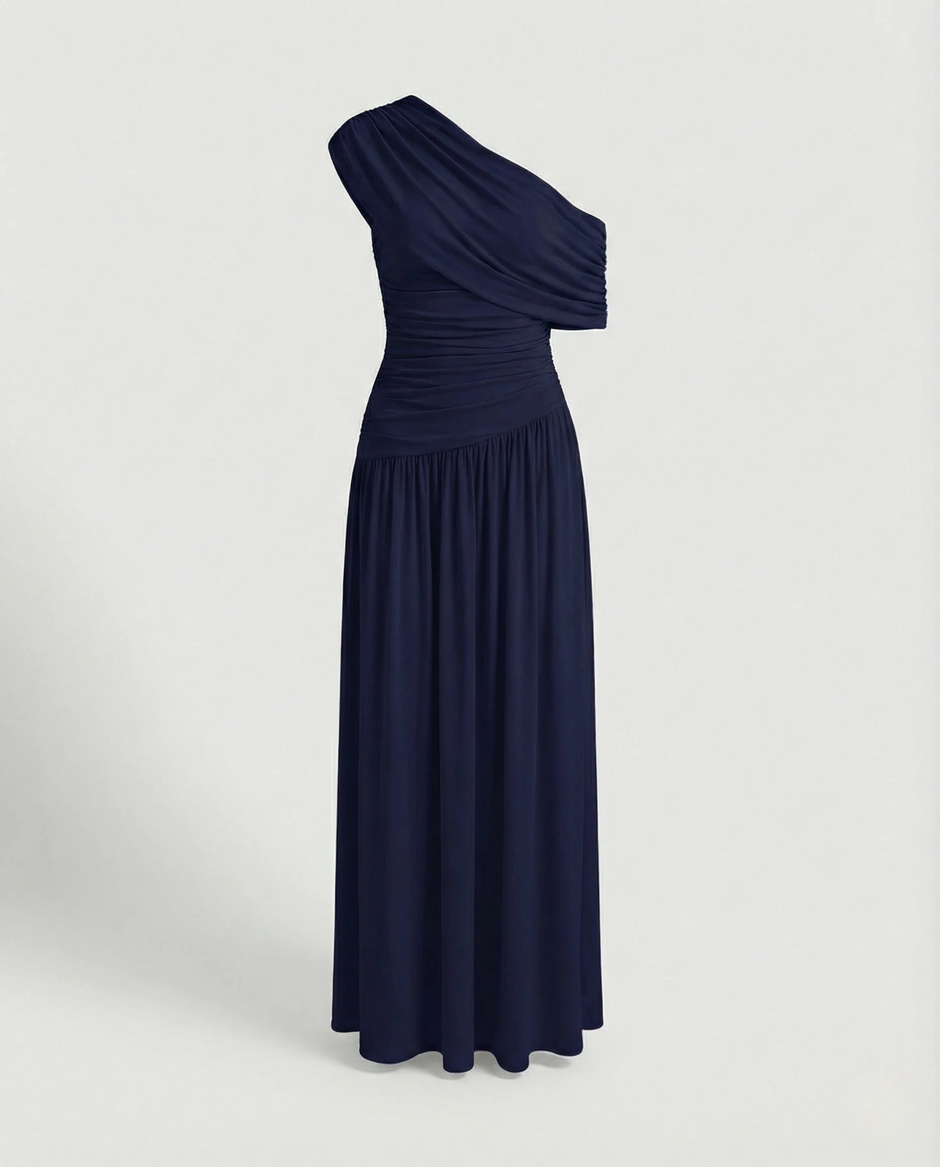 Schulterfreies Maxikleid Asymmetrisch Damen - Image 7