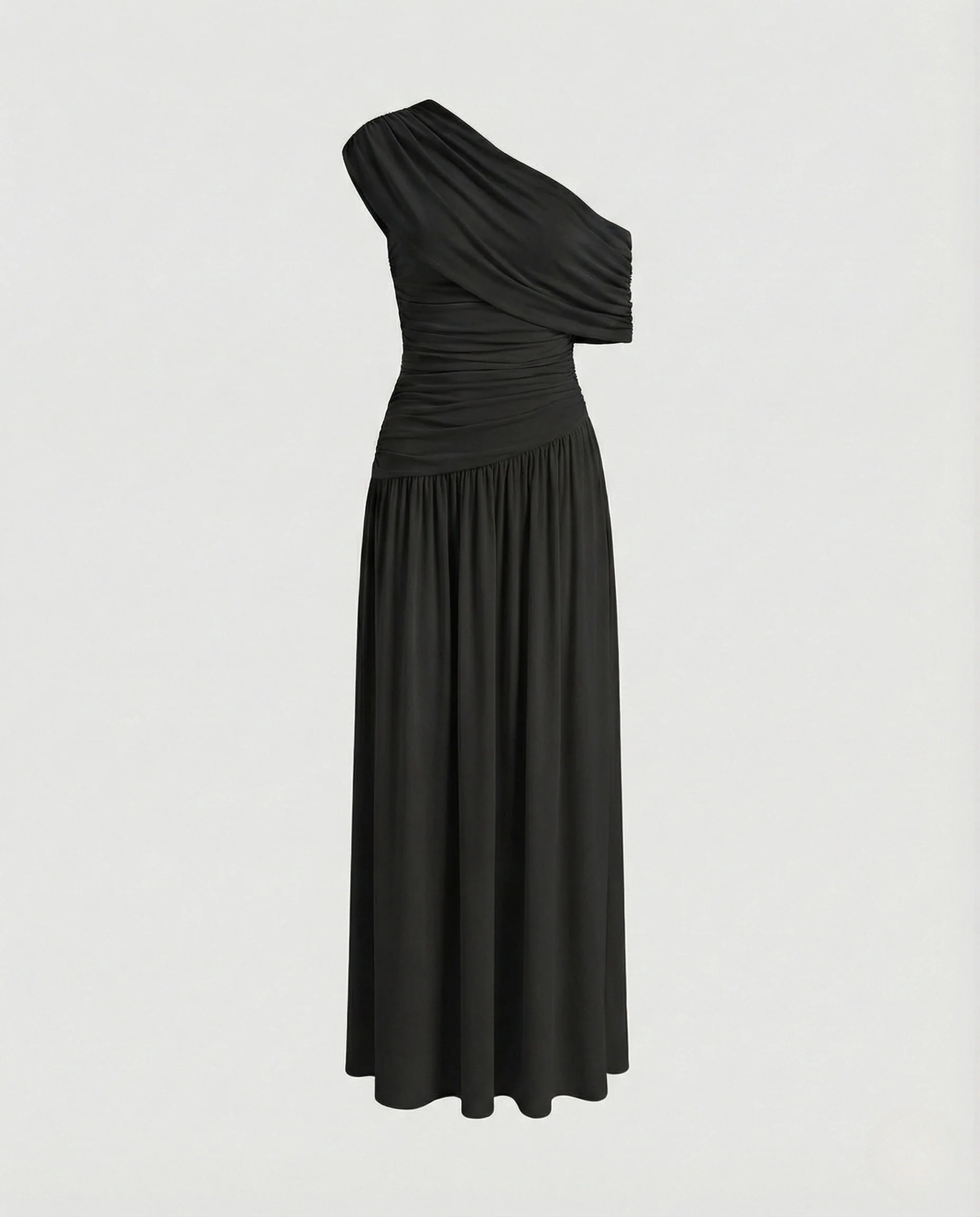 Schulterfreies Maxikleid Asymmetrisch Damen - Image 8