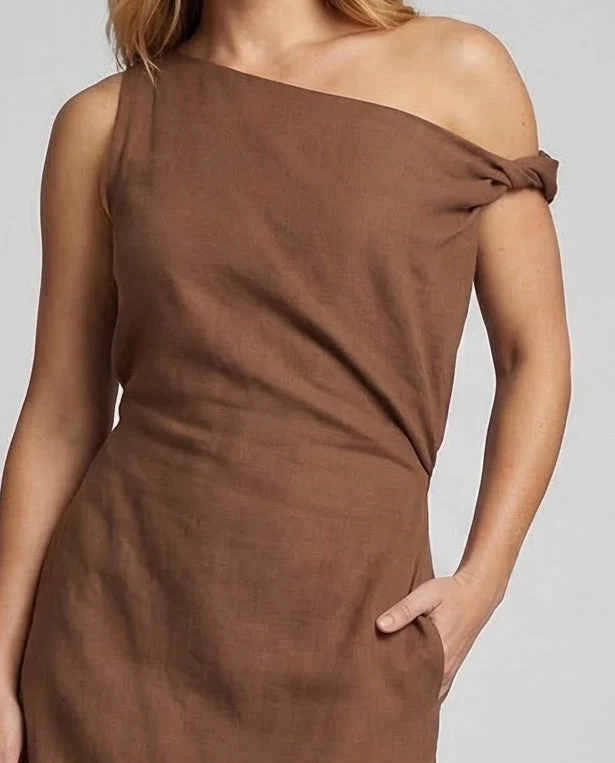 Damen Schulterfreies Maxikleid mit Drapierung - Image 3