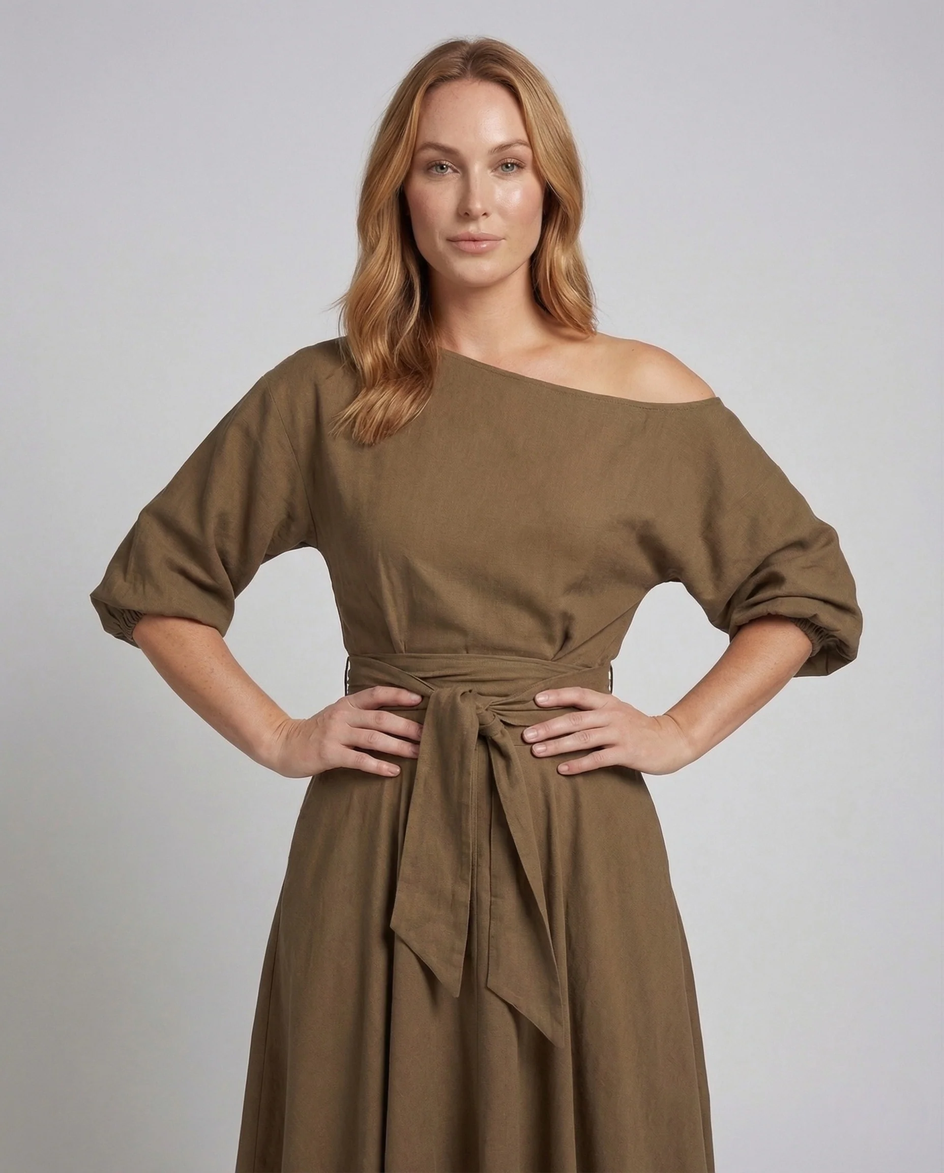 Damen Wickel Midikleid Godetrock - Image 2