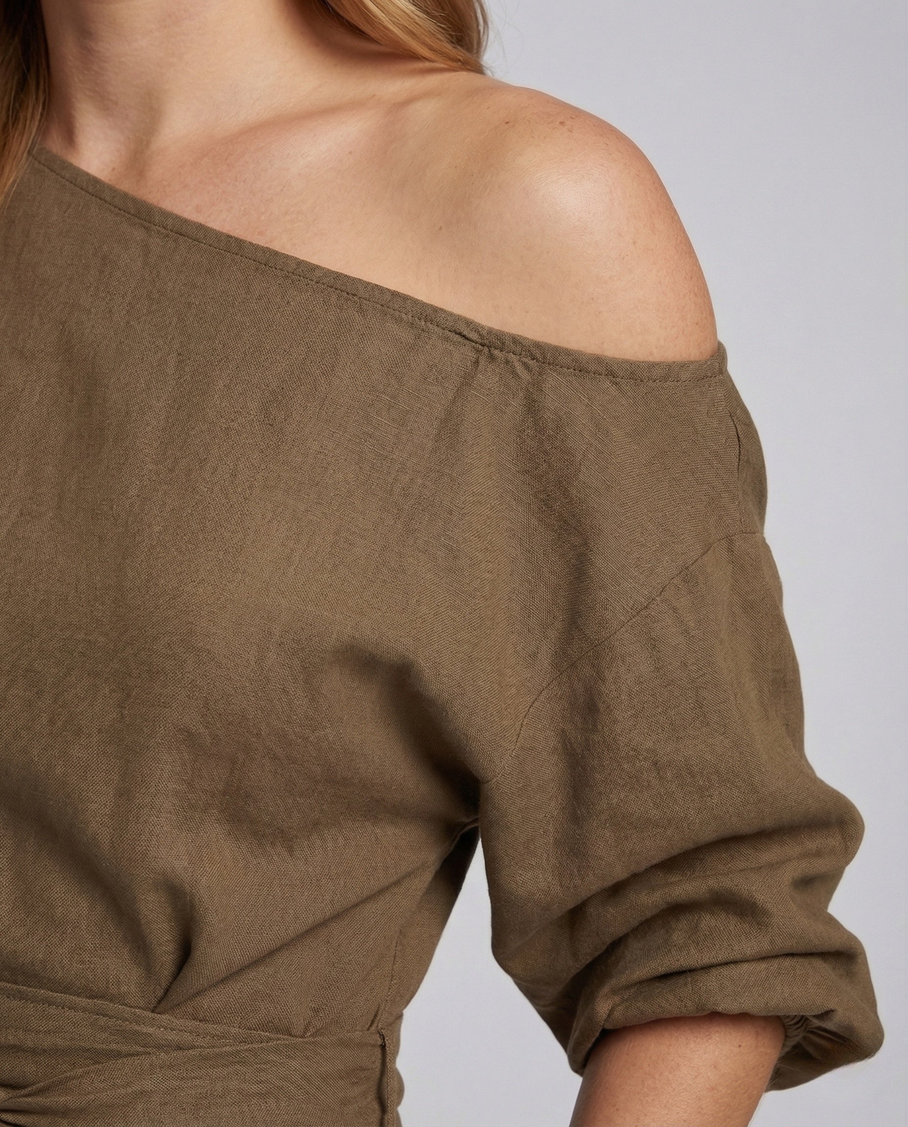 Damen Wickel Midikleid Godetrock - Image 3