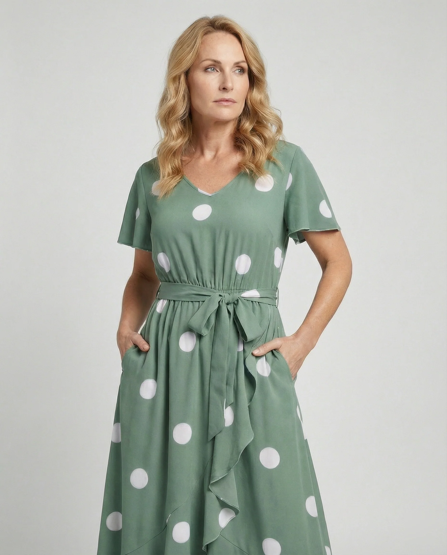 Maxikleid Sommer Damen Gepunktet