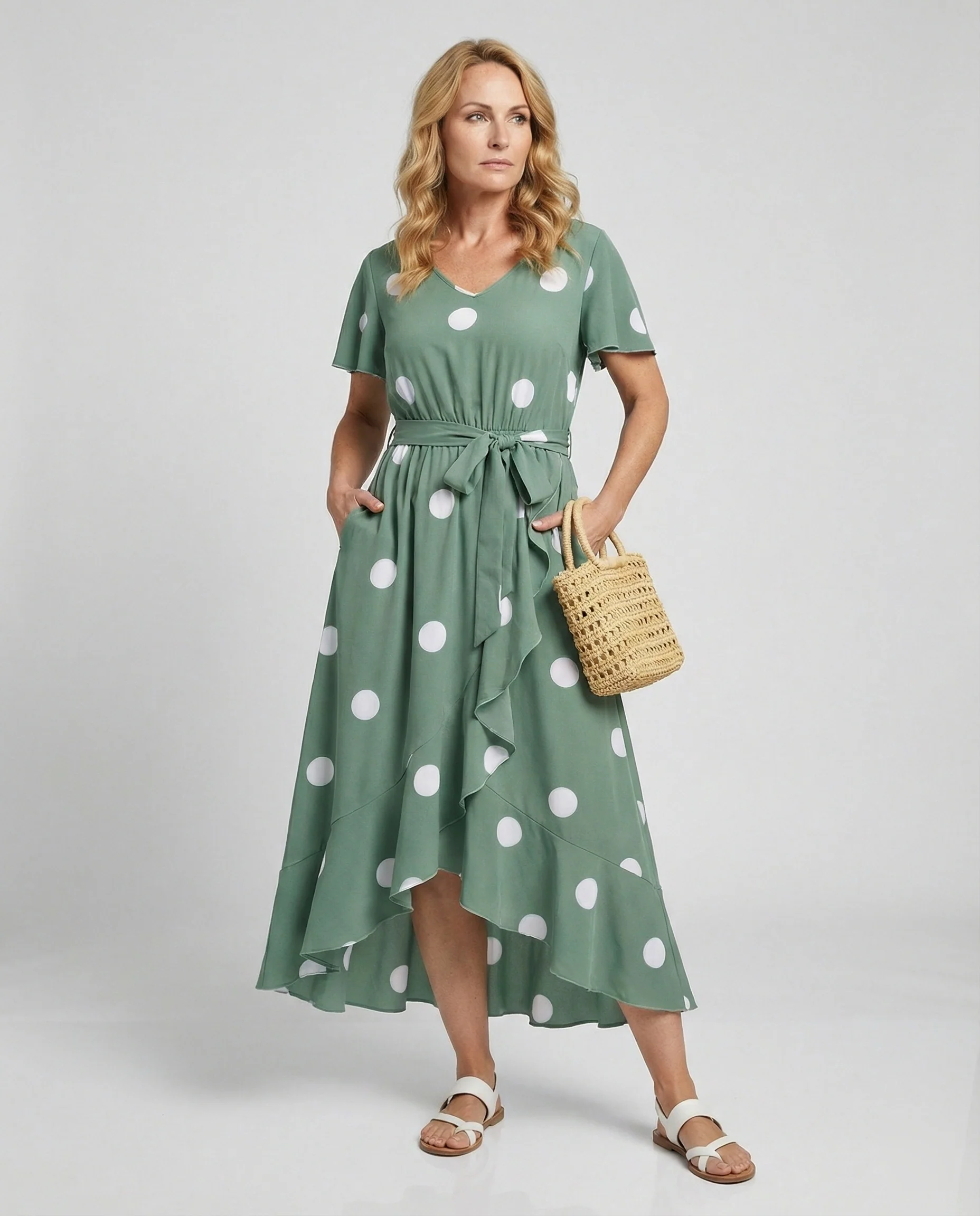 Maxikleid Sommer Damen Gepunktet - Image 2