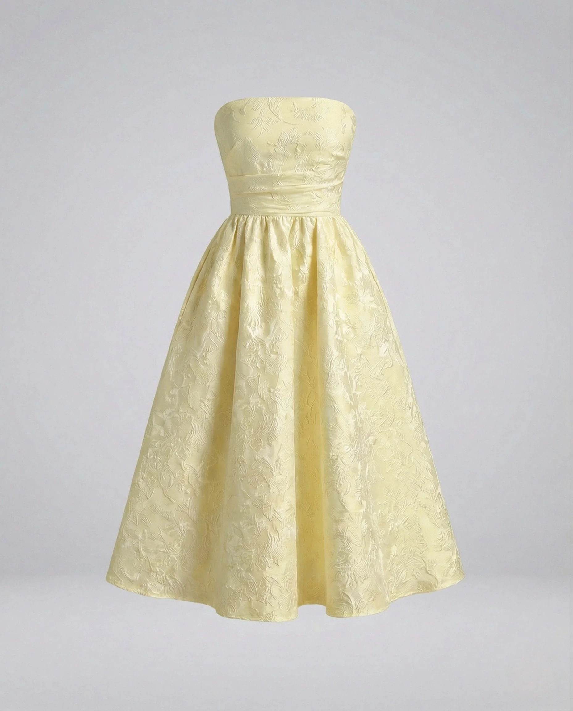 Damen Bandeau-Midikleid aus Jacquard mit Korsage - Image 7