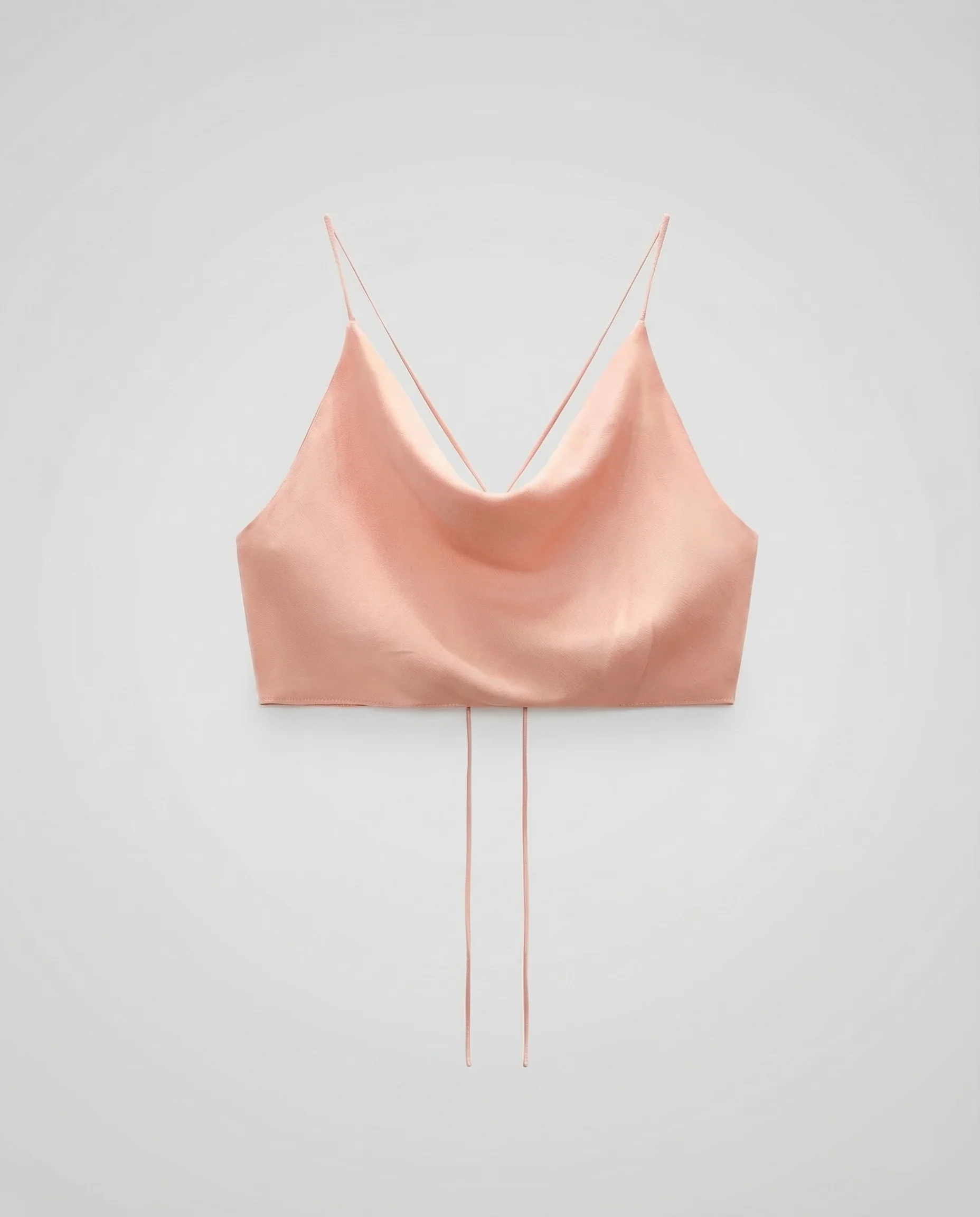 Damen Satin Crop Top Wasserfall - Image 5