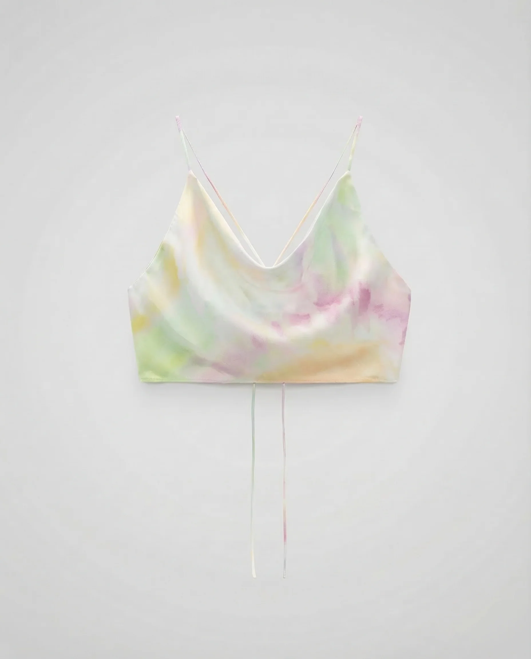 Damen Satin Crop Top Wasserfall - Image 6