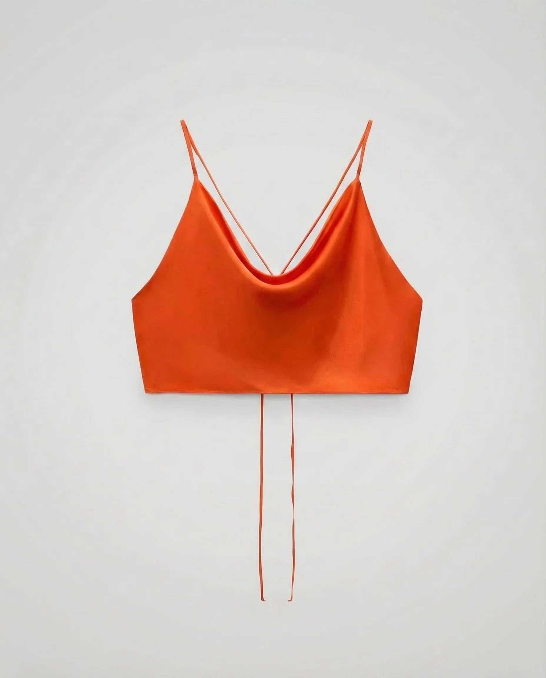 Damen Satin Crop Top Wasserfall - Image 7