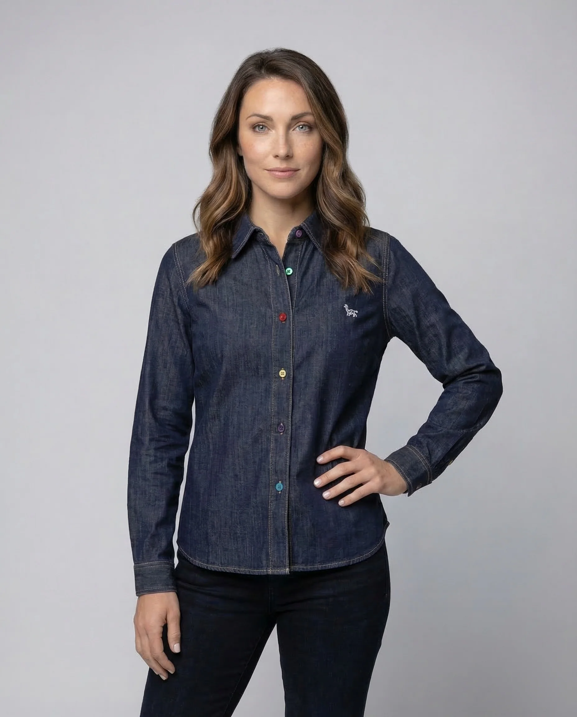 Damen Denim Hemd Stickerei - Image 2