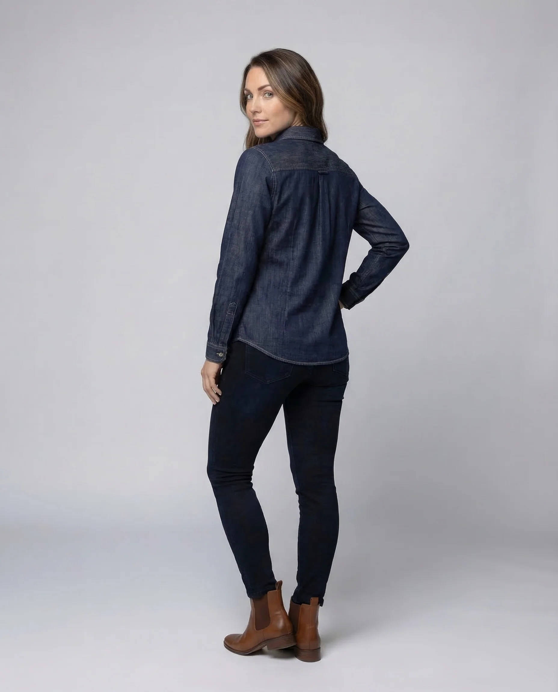 Damen Denim Hemd Stickerei - Image 3