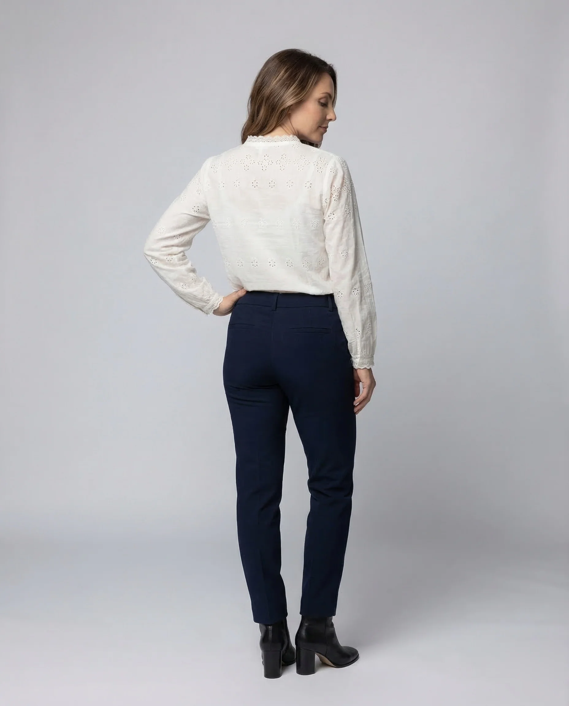 Damen Baumwollbluse Stickerei - Image 3
