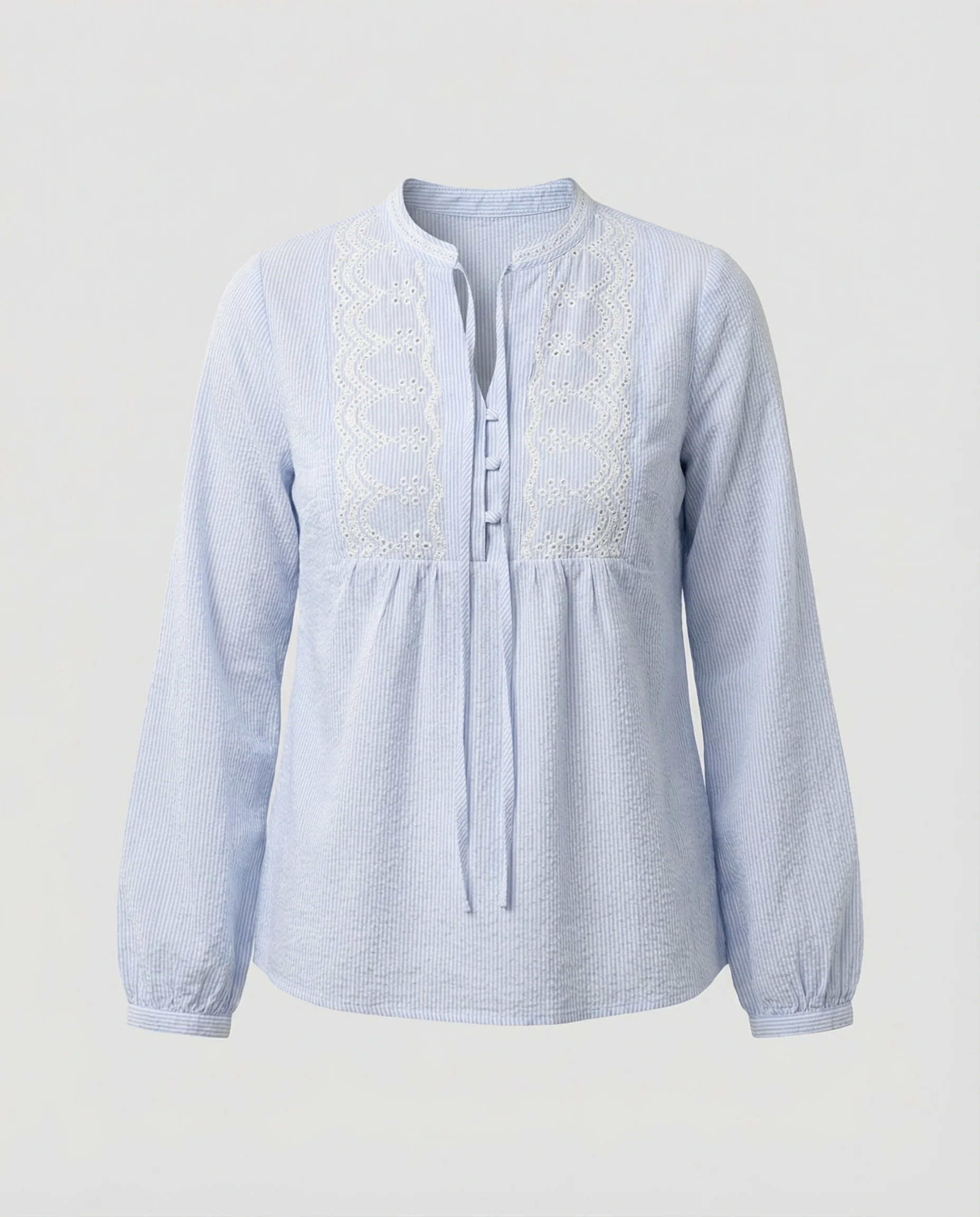 Bestickte Bluse Damen mit Ballonärmeln - Image 5