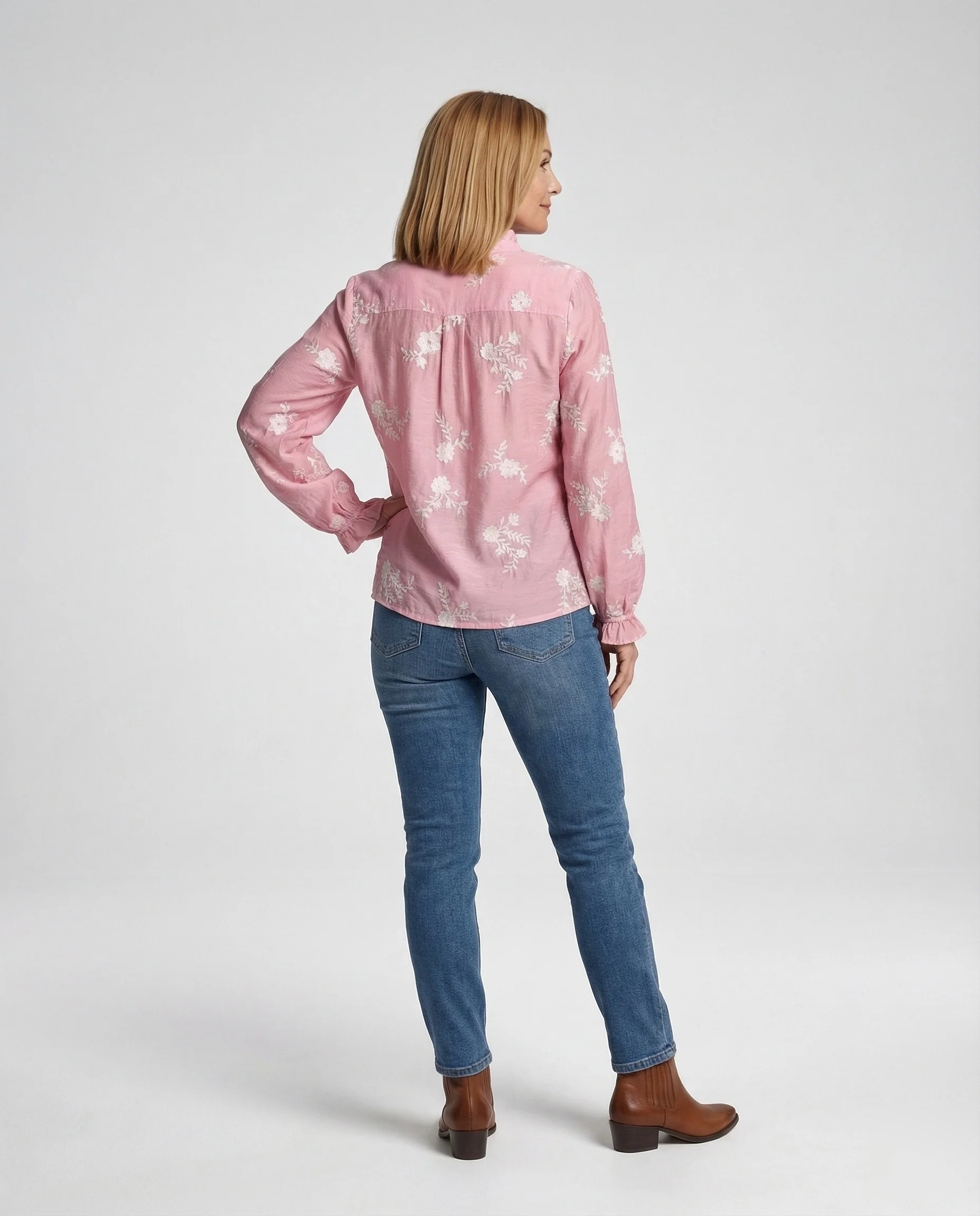 Bestickte Bluse Mit Ballonärmeln Damen - Image 4
